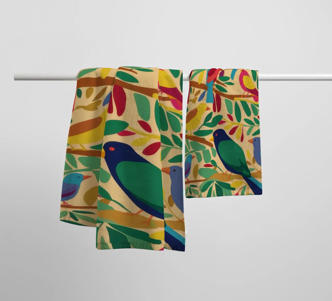 Aviary in the Branches towel by Ink Pulse
