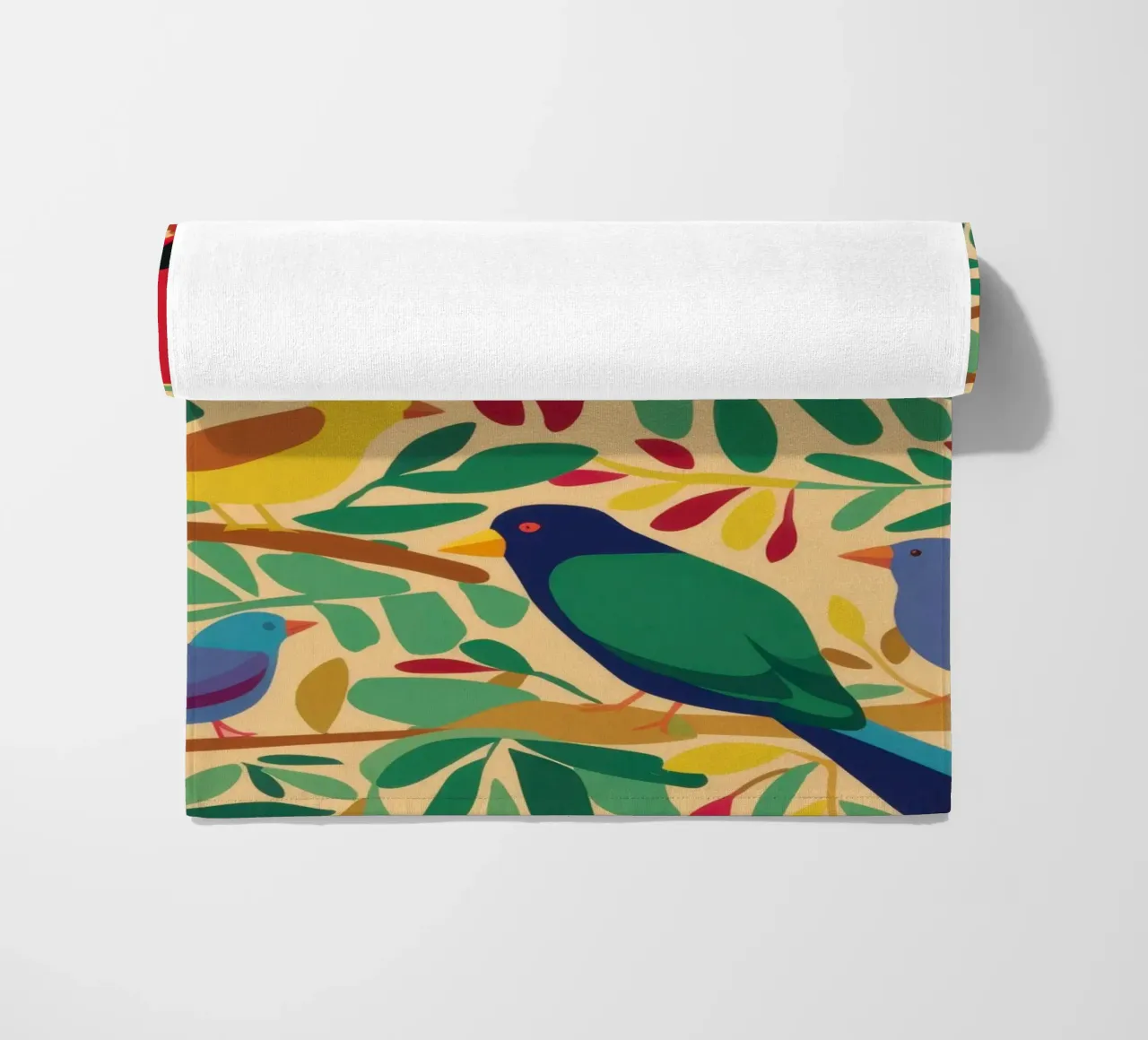Aviary in the Branches beach towel by Ink Pulse