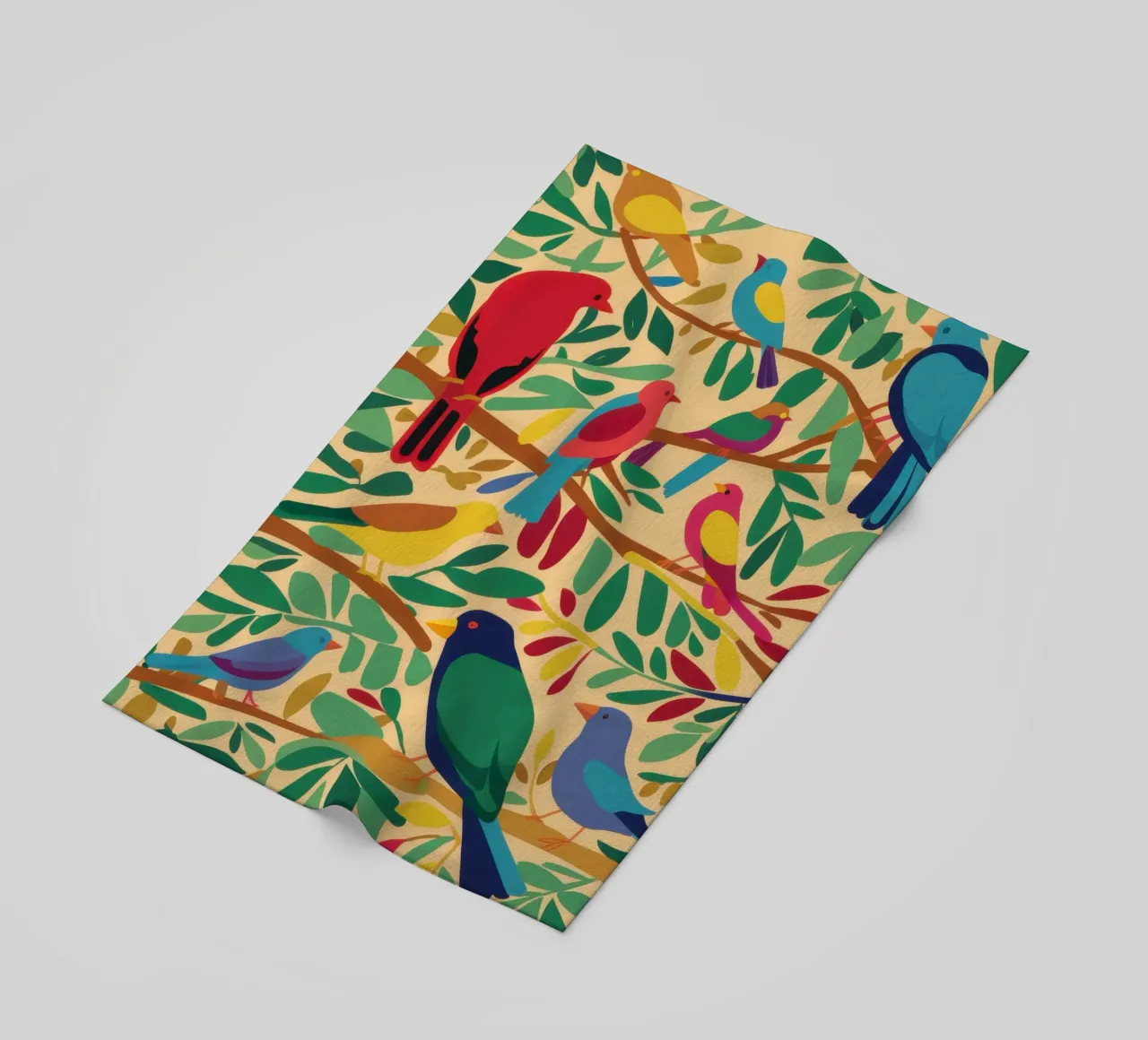 Aviary in the Branches beach towel by Ink Pulse