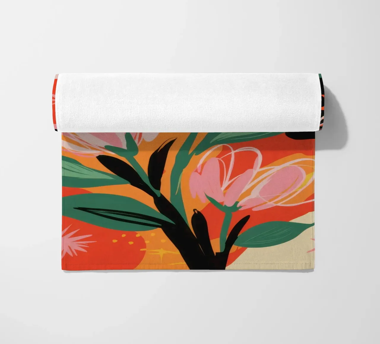 Zachte bloesems in de schemering strandhanddoek van Rain Balance