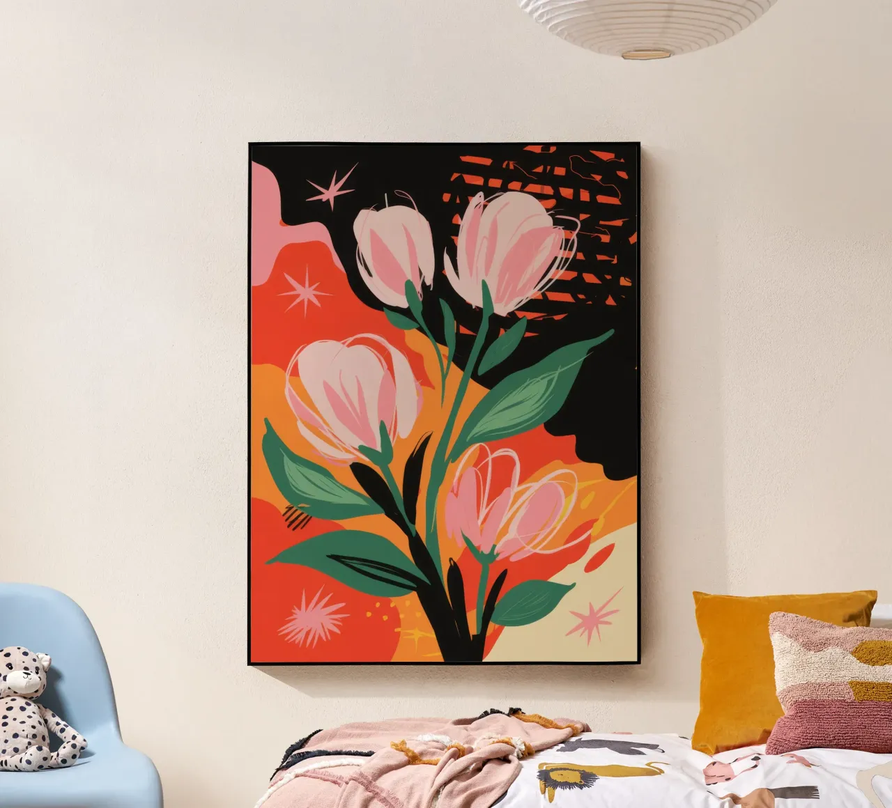 Zachte bloesems in de schemering acryl van Rain Balance