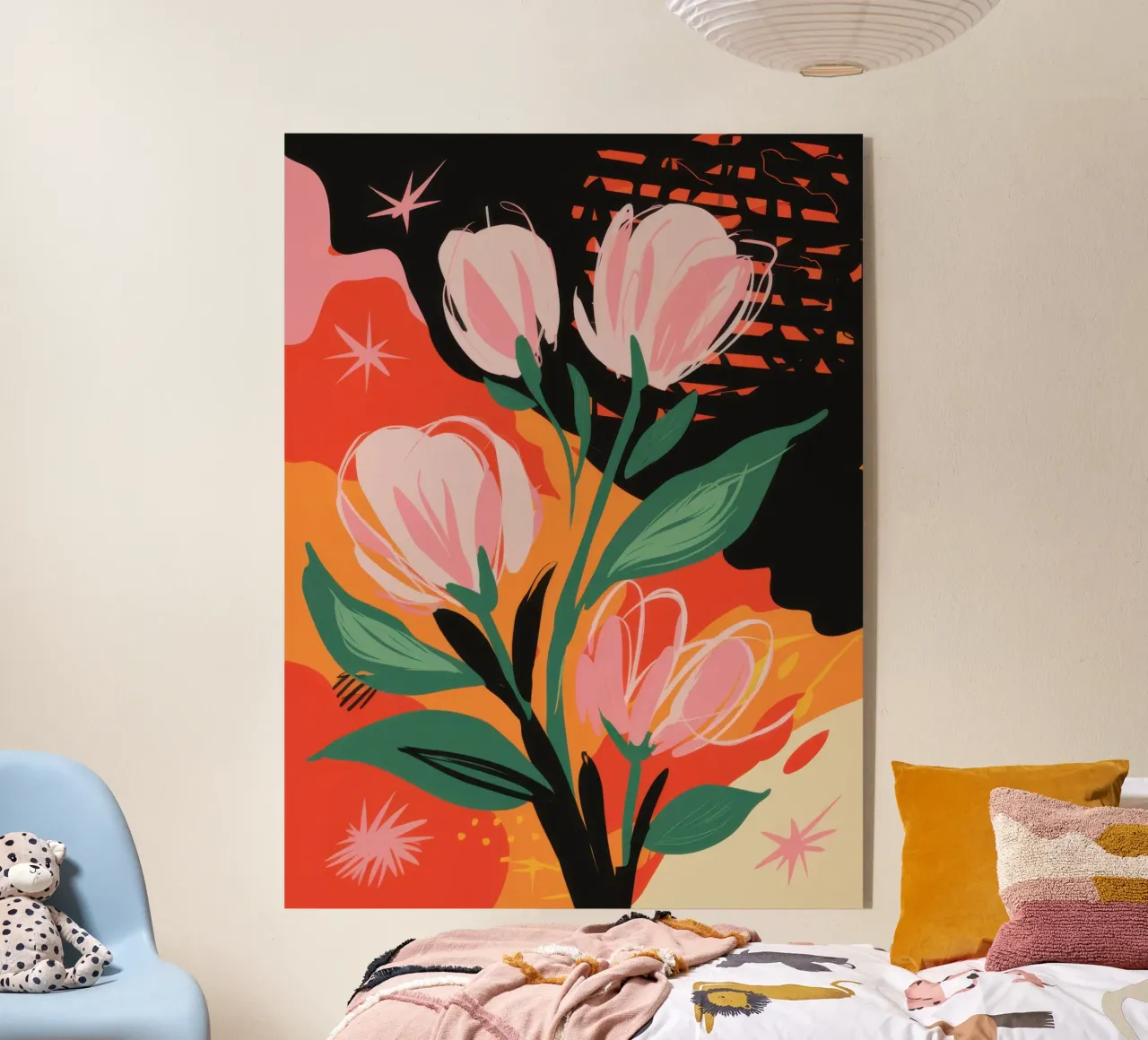 Zachte bloesems in de schemering acryl van Rain Balance