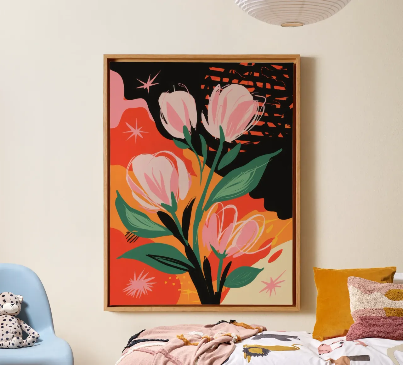 I fiori delicati del crepuscolo tela con Cornice a cassetta da Rain Balance