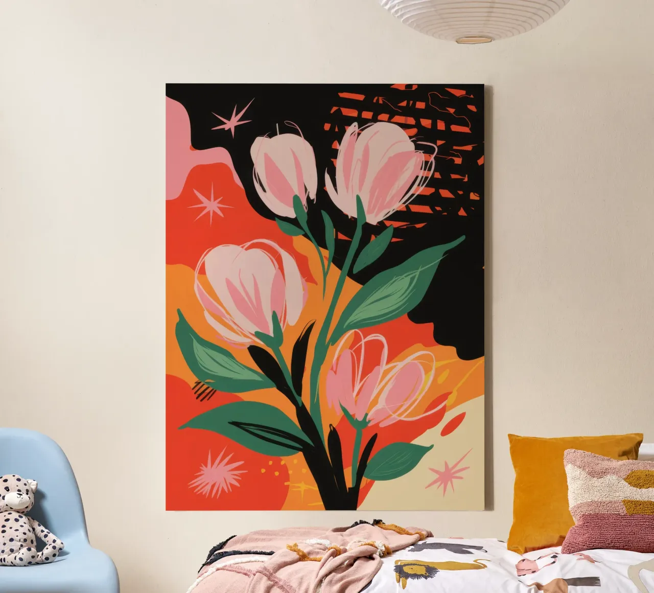 I fiori delicati del crepuscolo tela con Cornice a cassetta da Rain Balance