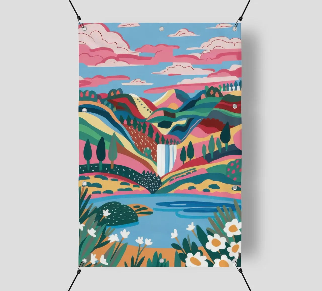 Cascate nascoste dall'arcobaleno telo in pvc da Dream Gesso