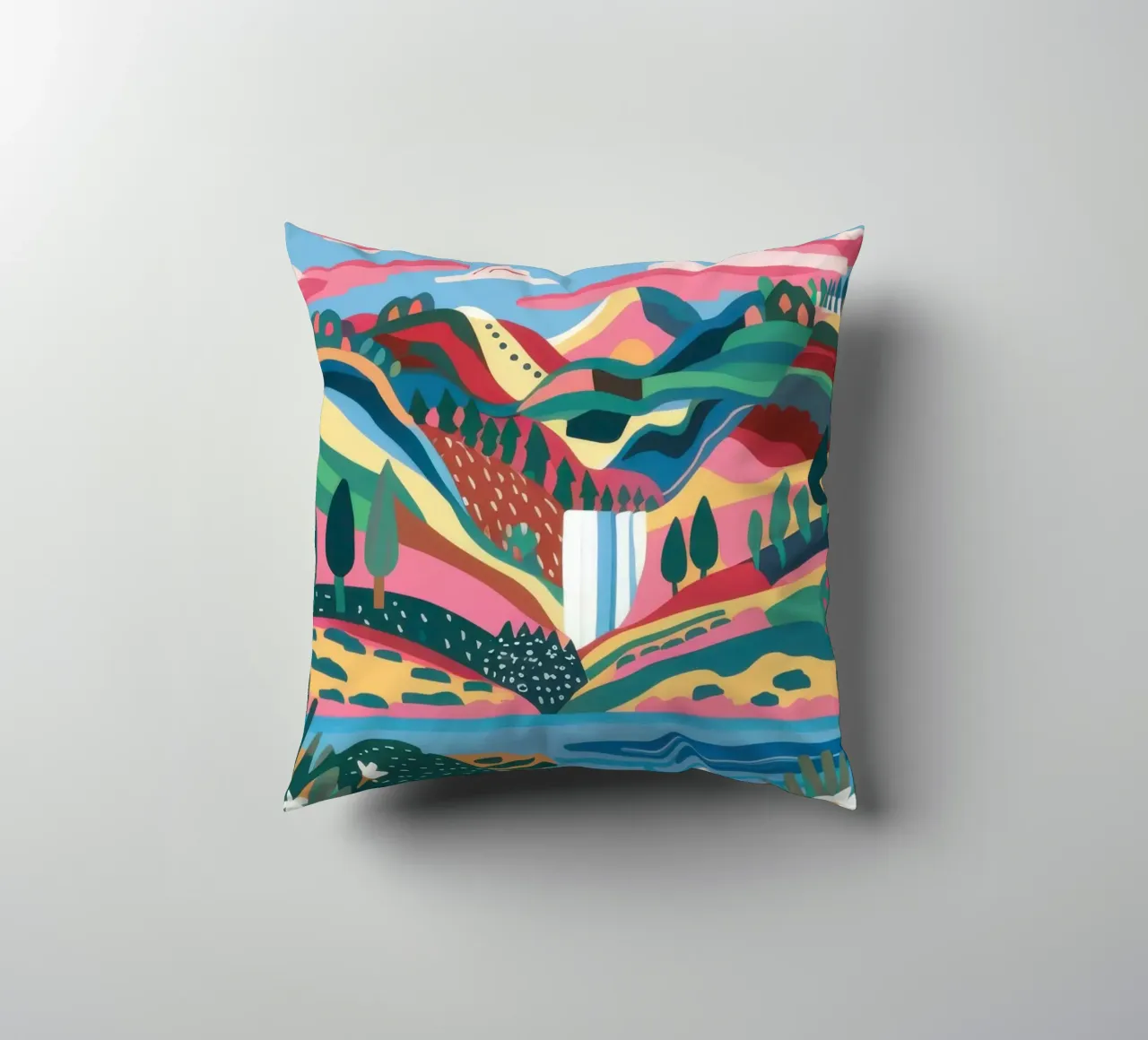 Cascate nascoste dall'arcobaleno cuscino da Dream Gesso