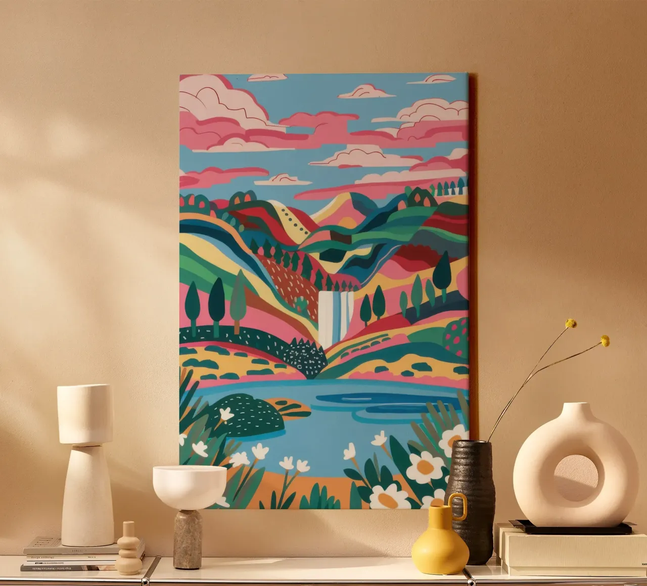 Versteckte Regenbogenfälle Leinwand von Dream Gesso