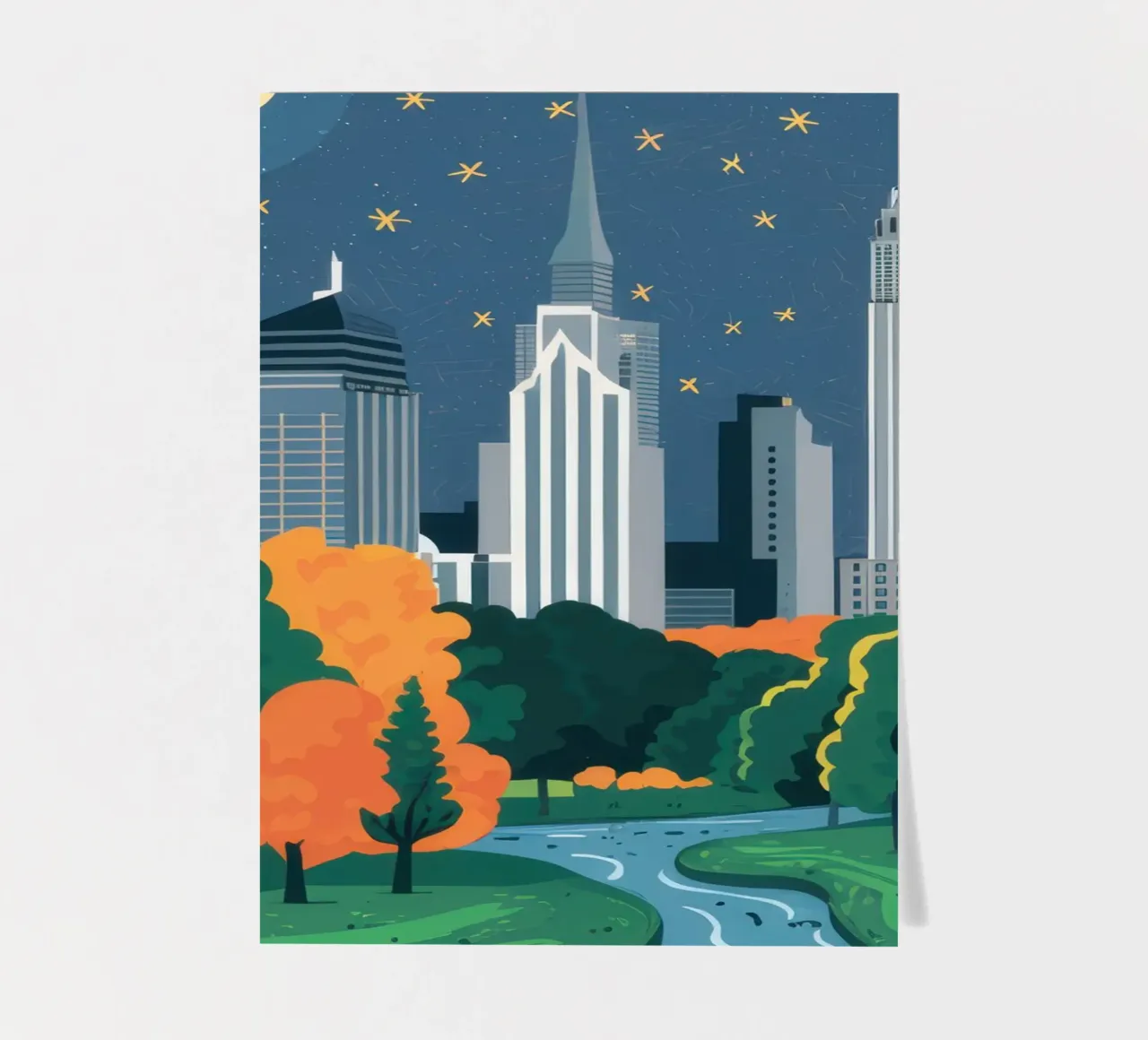 Manhattan Nachtmagie stickervel van Flock Reverie