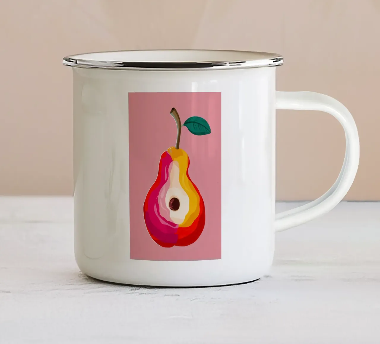 Ritratto di pera prismatica tazza in smalto da Rain Balance