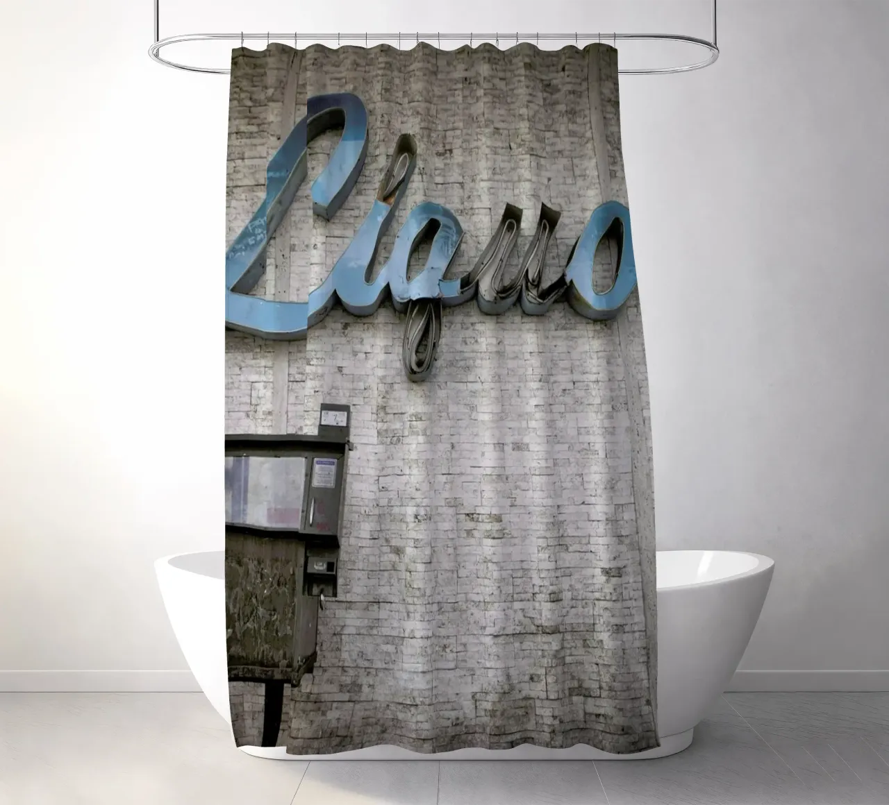 Liquor Sign shower curtain by Marc Gruninger