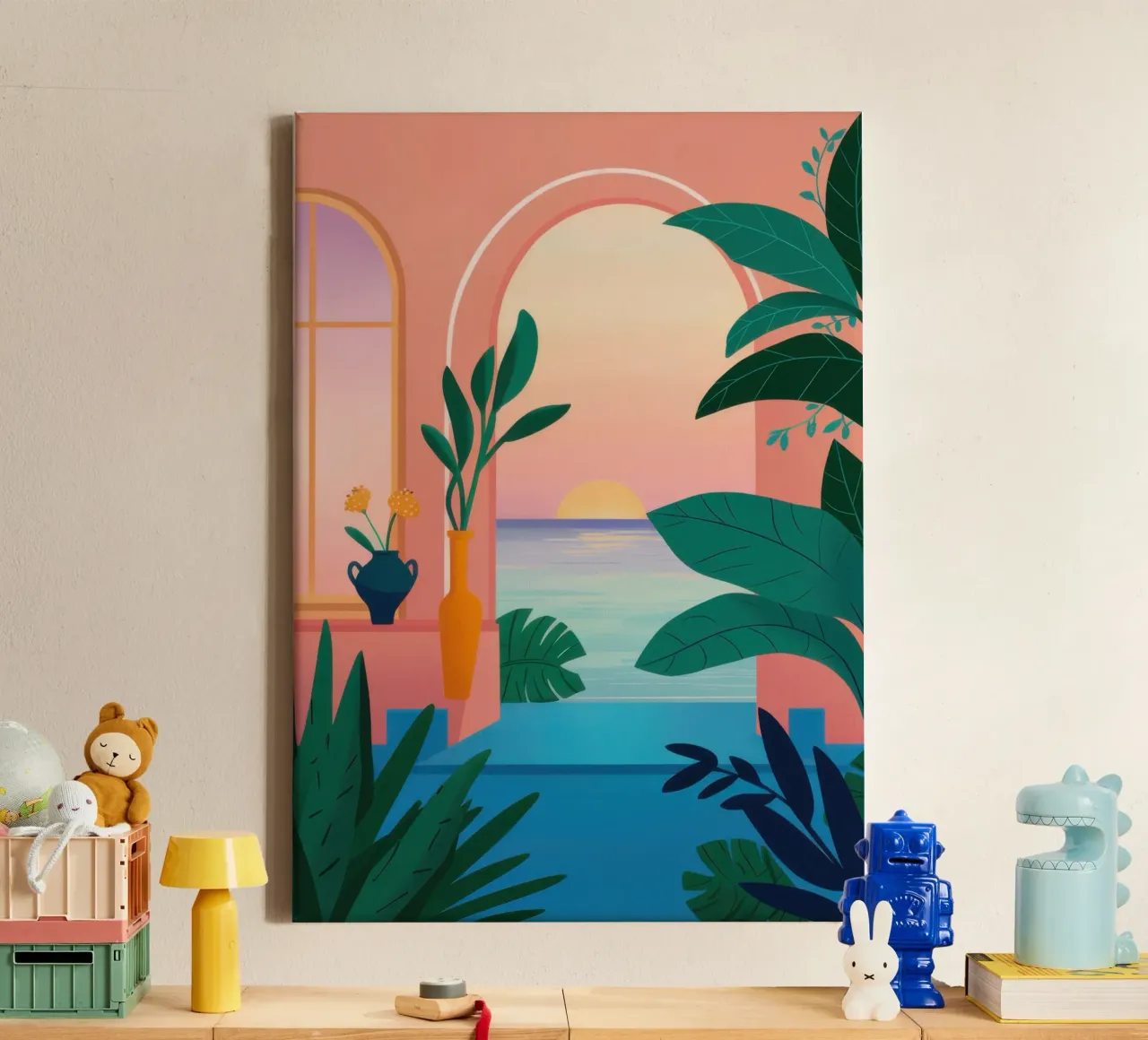 Archway to Sunset Palm (en anglais) toile de Dream Gesso