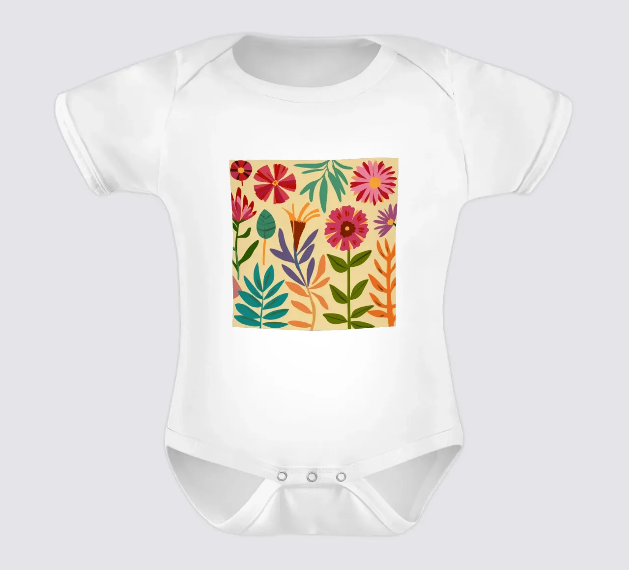 Intreccio di fiori selvatici body neonato maniche corte da Reds Jays