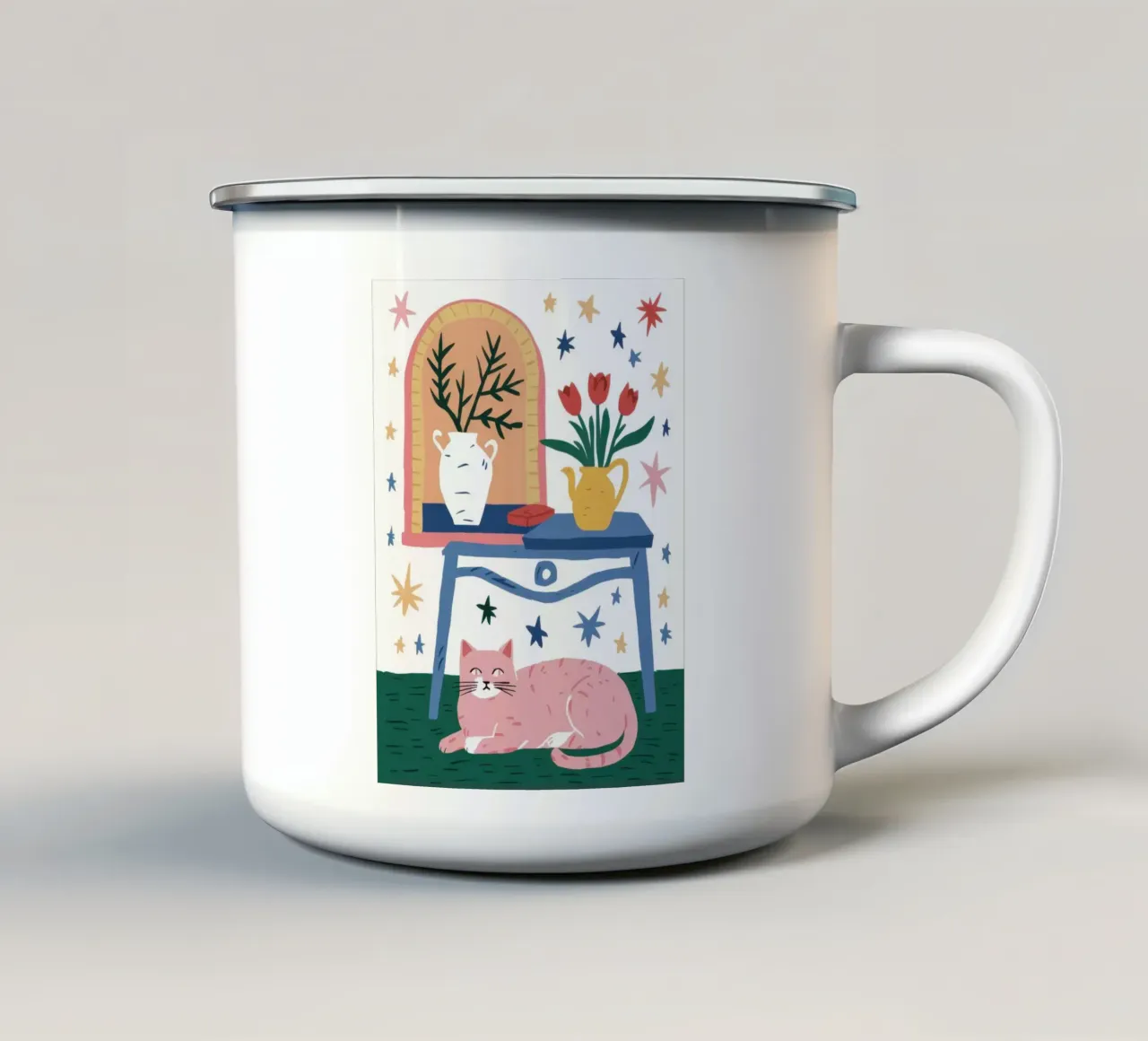 Sonno floreale stellato tazza in smalto da Dream Gesso