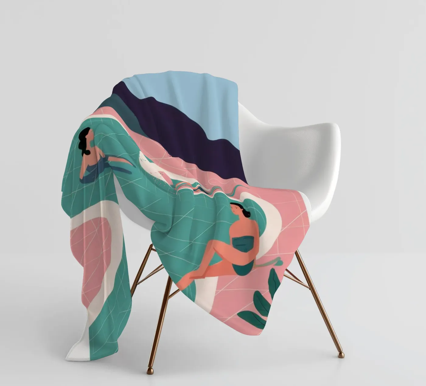 Azure Poolside Freizeit Fleecedecke von Dream Gesso