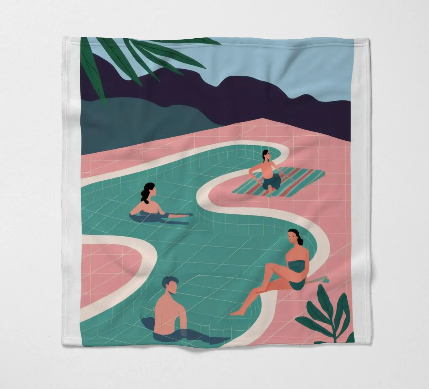Azure Poolside Freizeit Fleecedecke von Dream Gesso