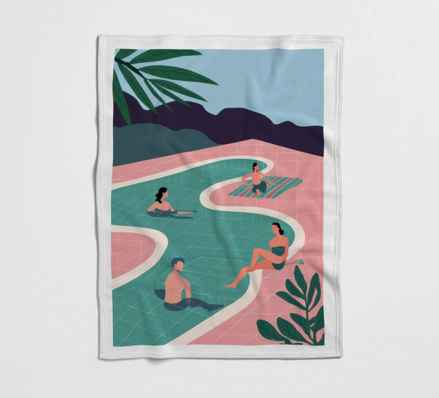 Azure Poolside Freizeit Fleecedecke von Dream Gesso