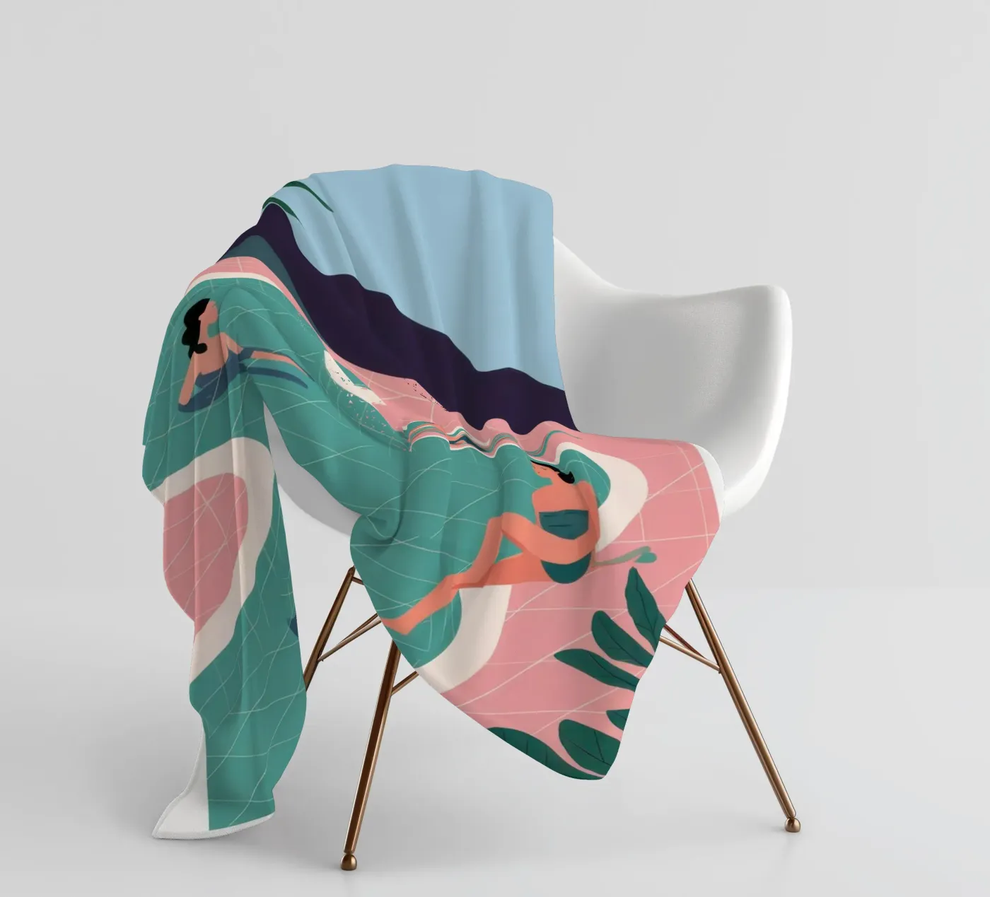 Azure Poolside Freizeit Fleecedecke von Dream Gesso