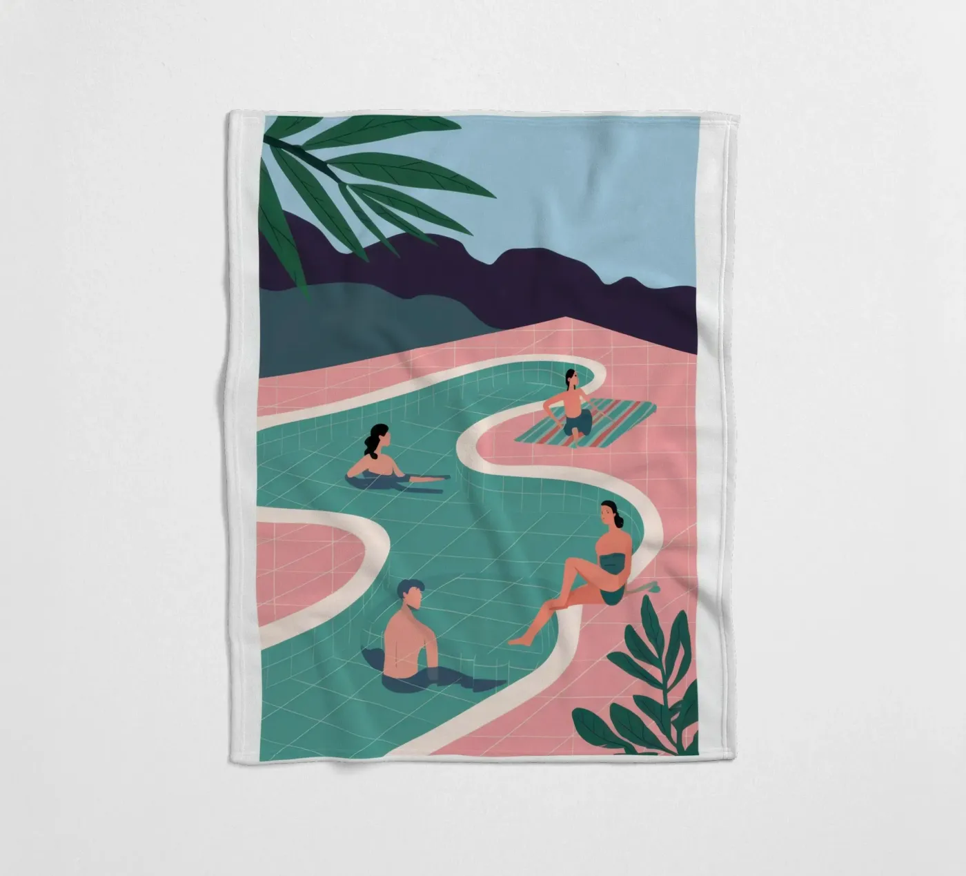 Azure Poolside Freizeit Fleecedecke von Dream Gesso