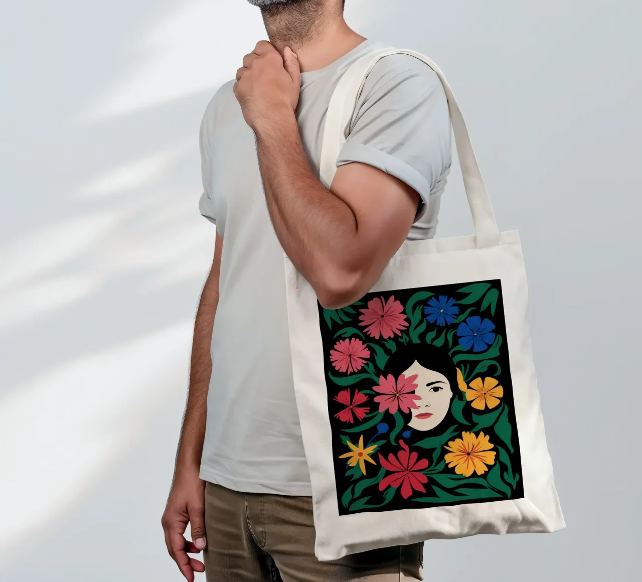 Cornice floreale Visage borsa in juta da Reds Jays