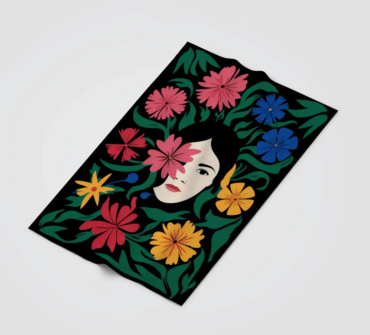 Cornice floreale Visage coperta in pile da Reds Jays