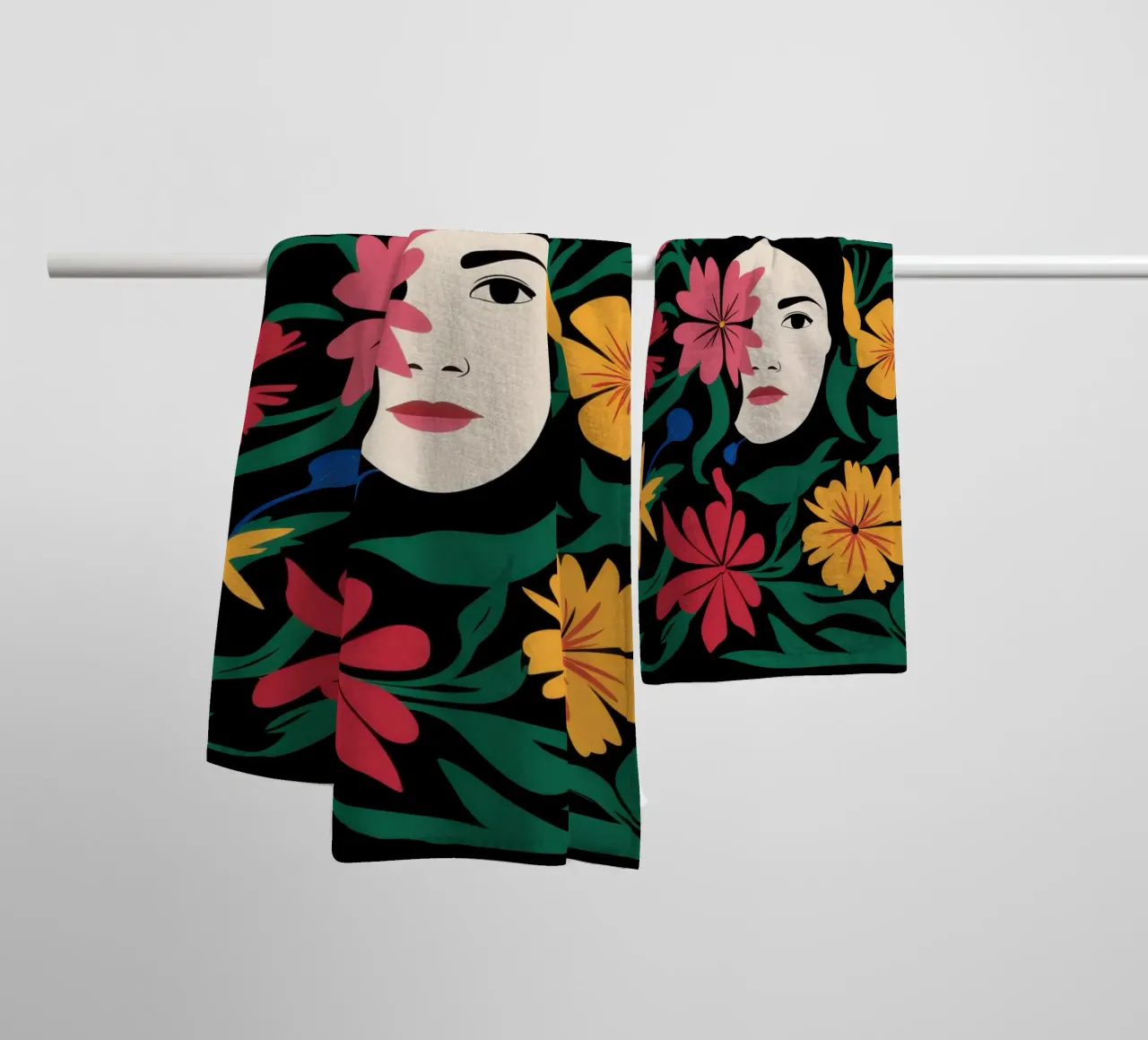 Cornice floreale Visage asciugamano da bagno da Reds Jays