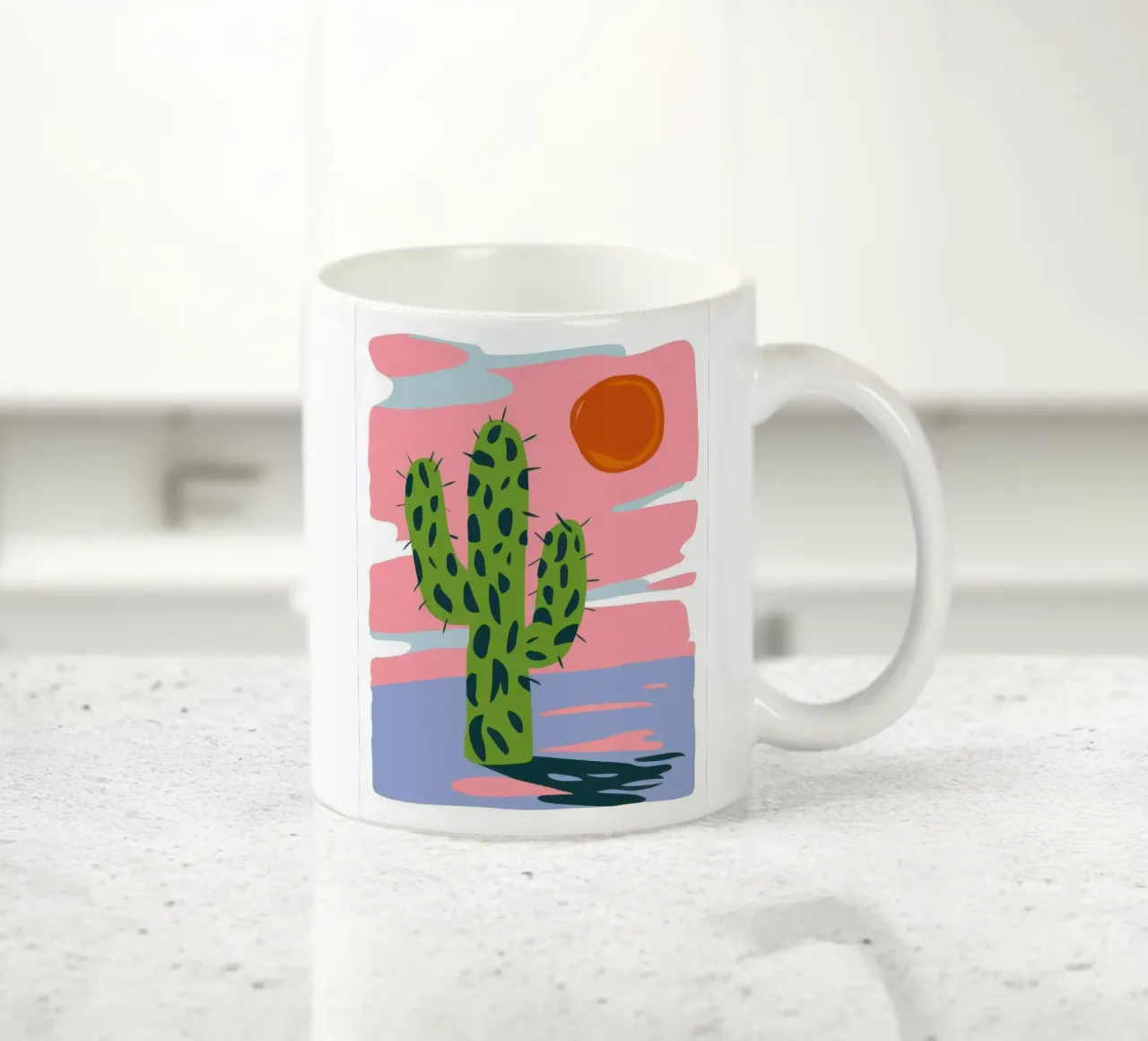 Coastal Cactus Sol ceramic mug by Rain Balance