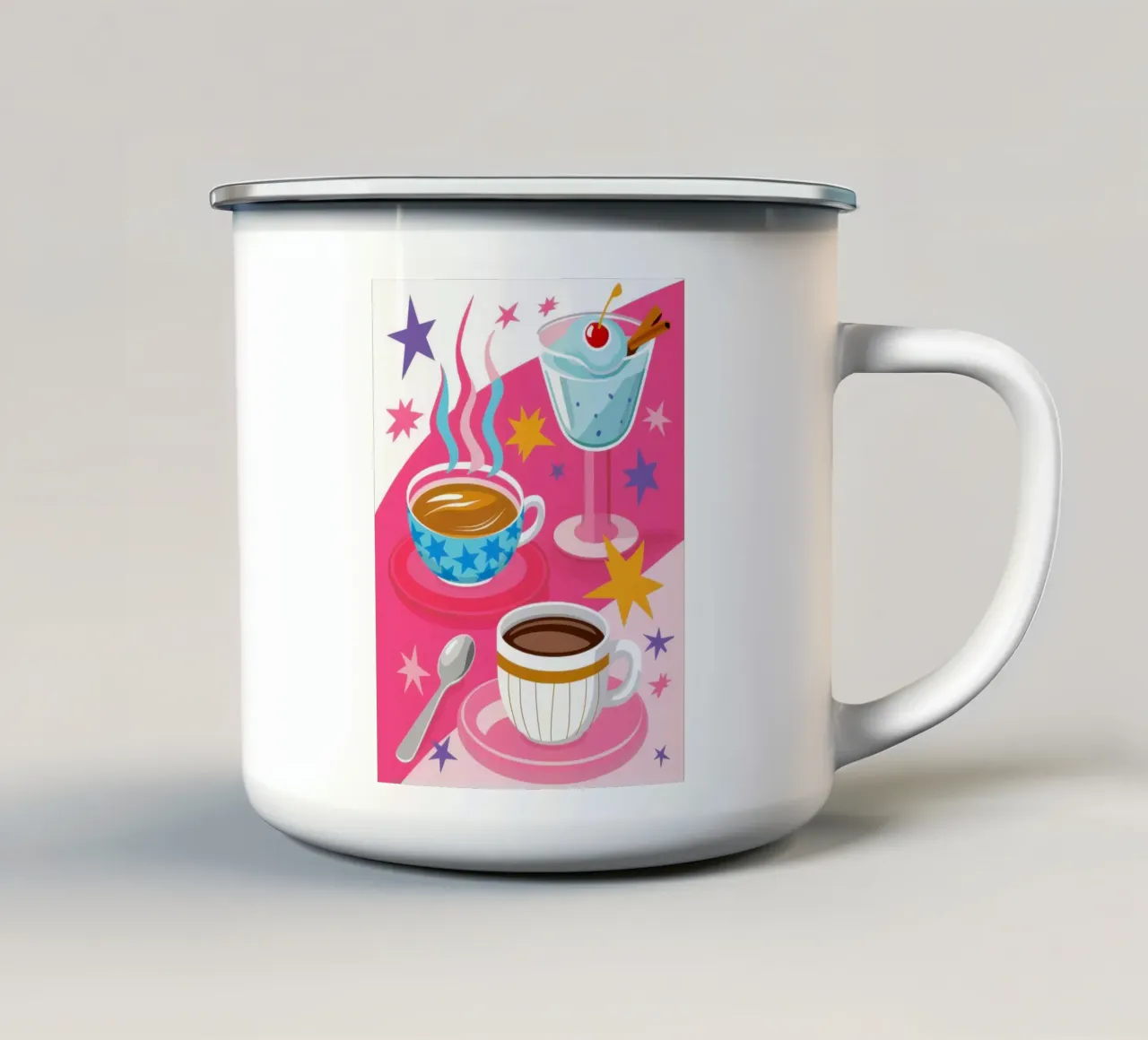 Caffè celeste scintillante tazza in smalto da Reds Jays