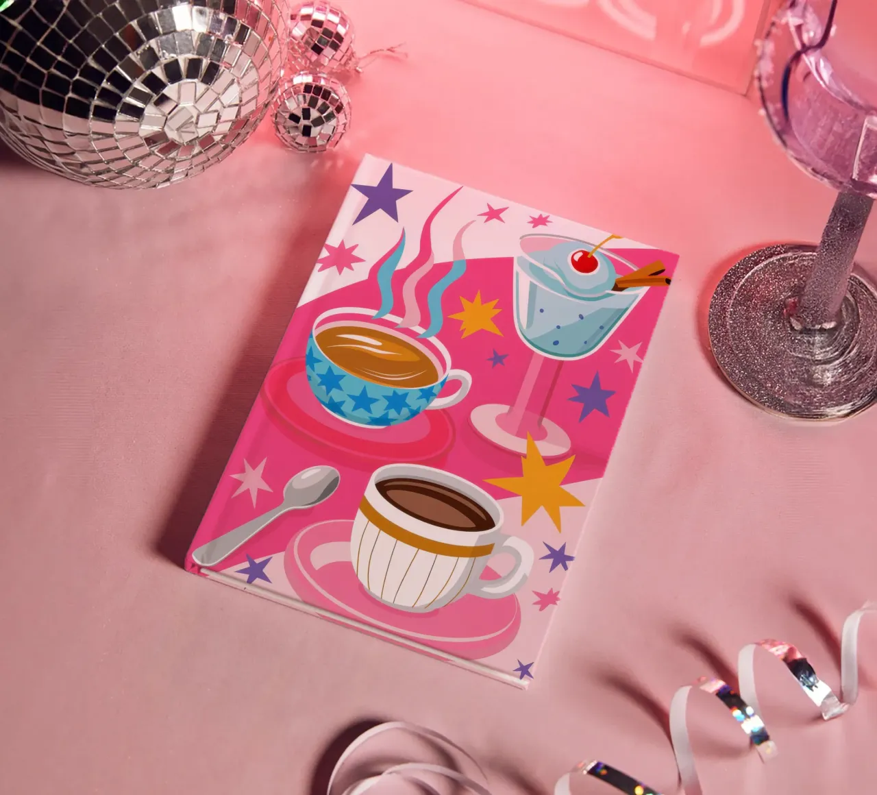 Celestial Coffee Sparkle notebook by Reds Jays