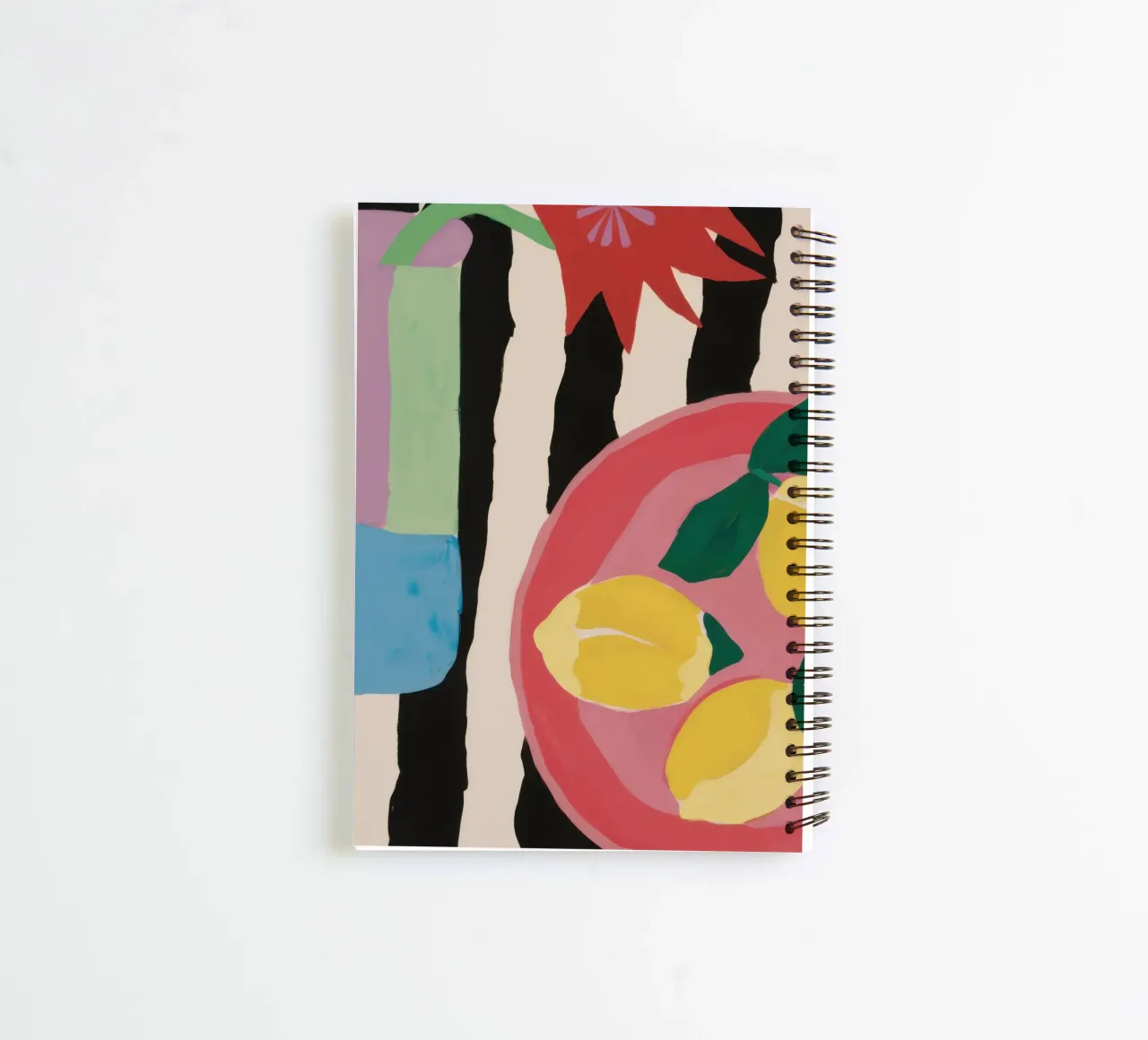 Citrus Stripe Serenade spiral notebook by Giant Foxs