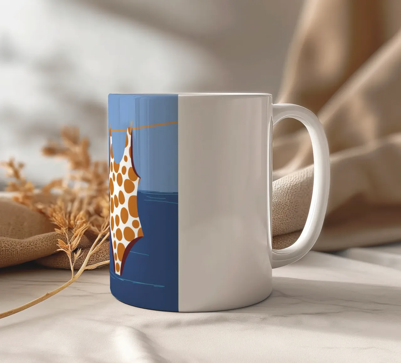 Duetto a righe Seaside tazza in ceramica da Rain Balance