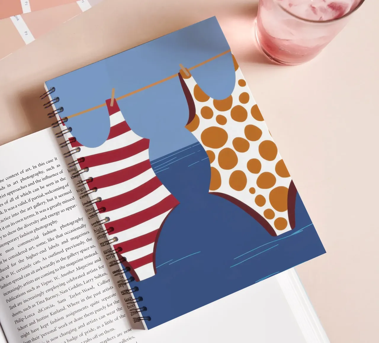 Seaside Stripe Duet spiral notebook by Rain Balance