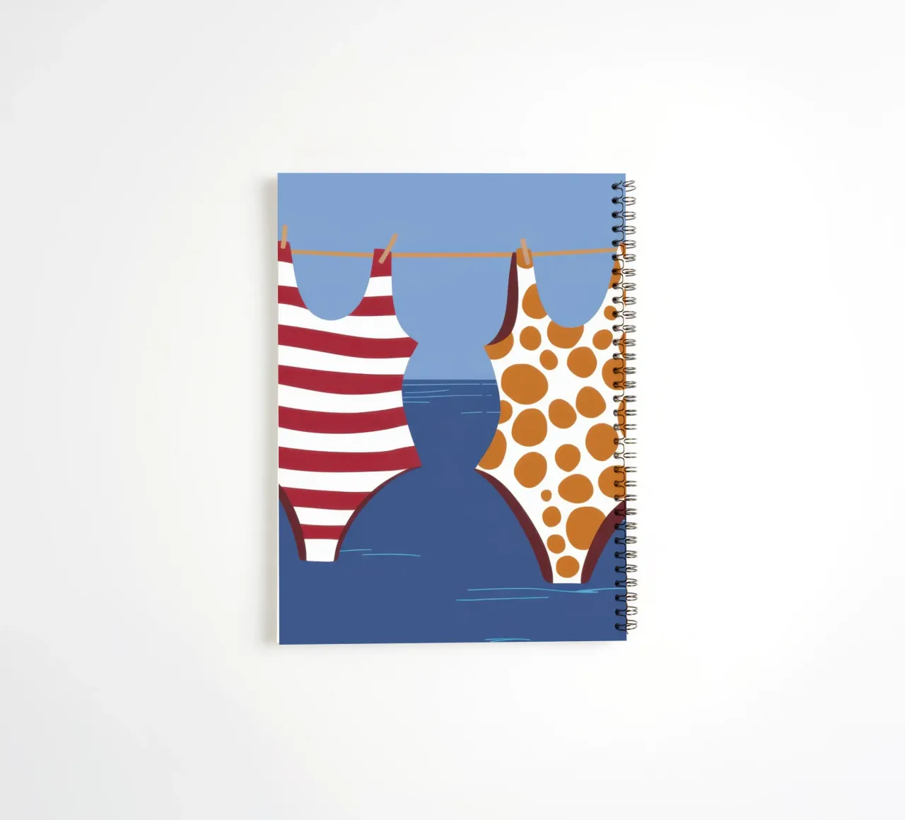 Seaside Stripe Duet spiral notebook by Rain Balance