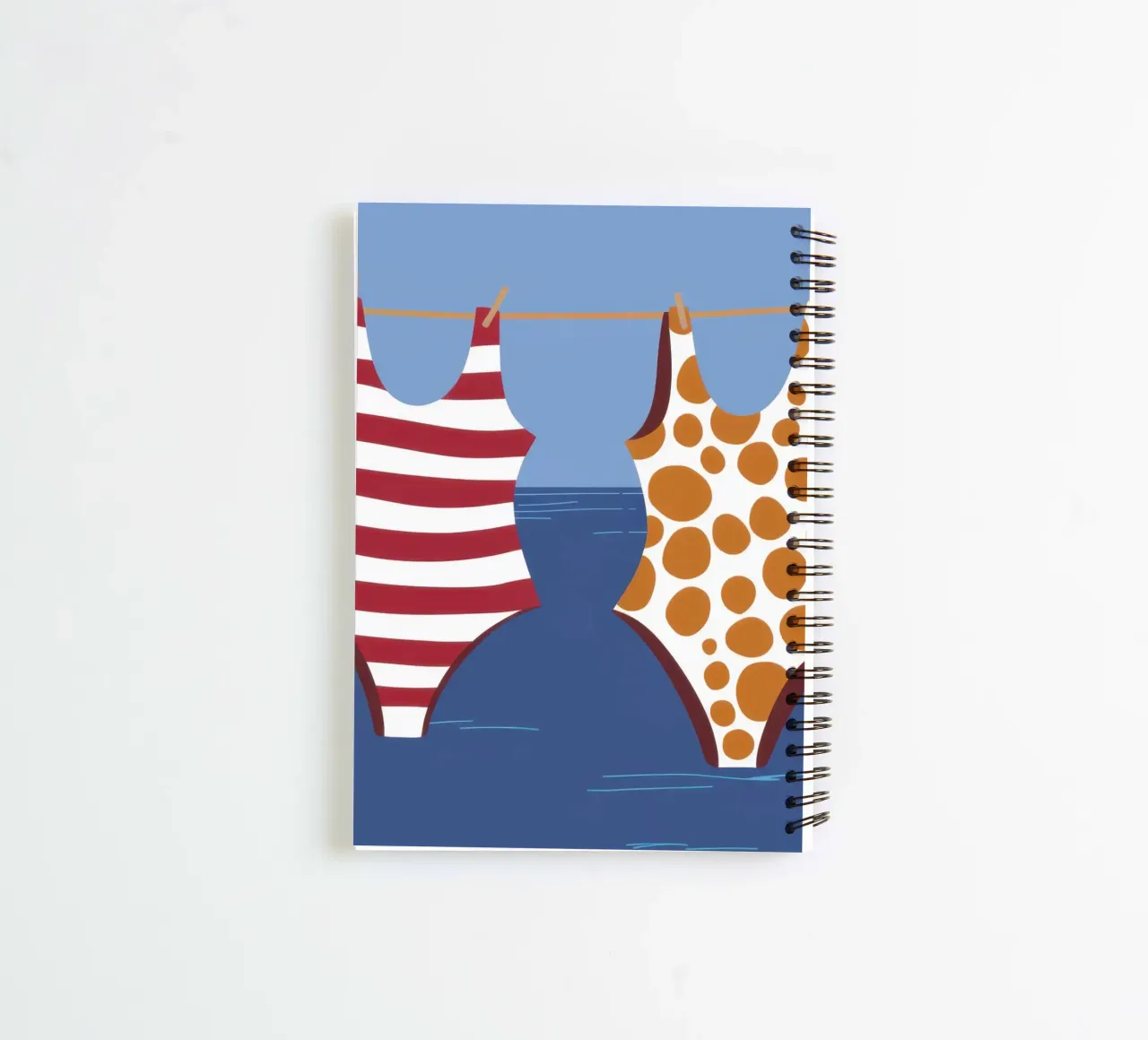 Seaside Stripe Duet spiral notebook by Rain Balance