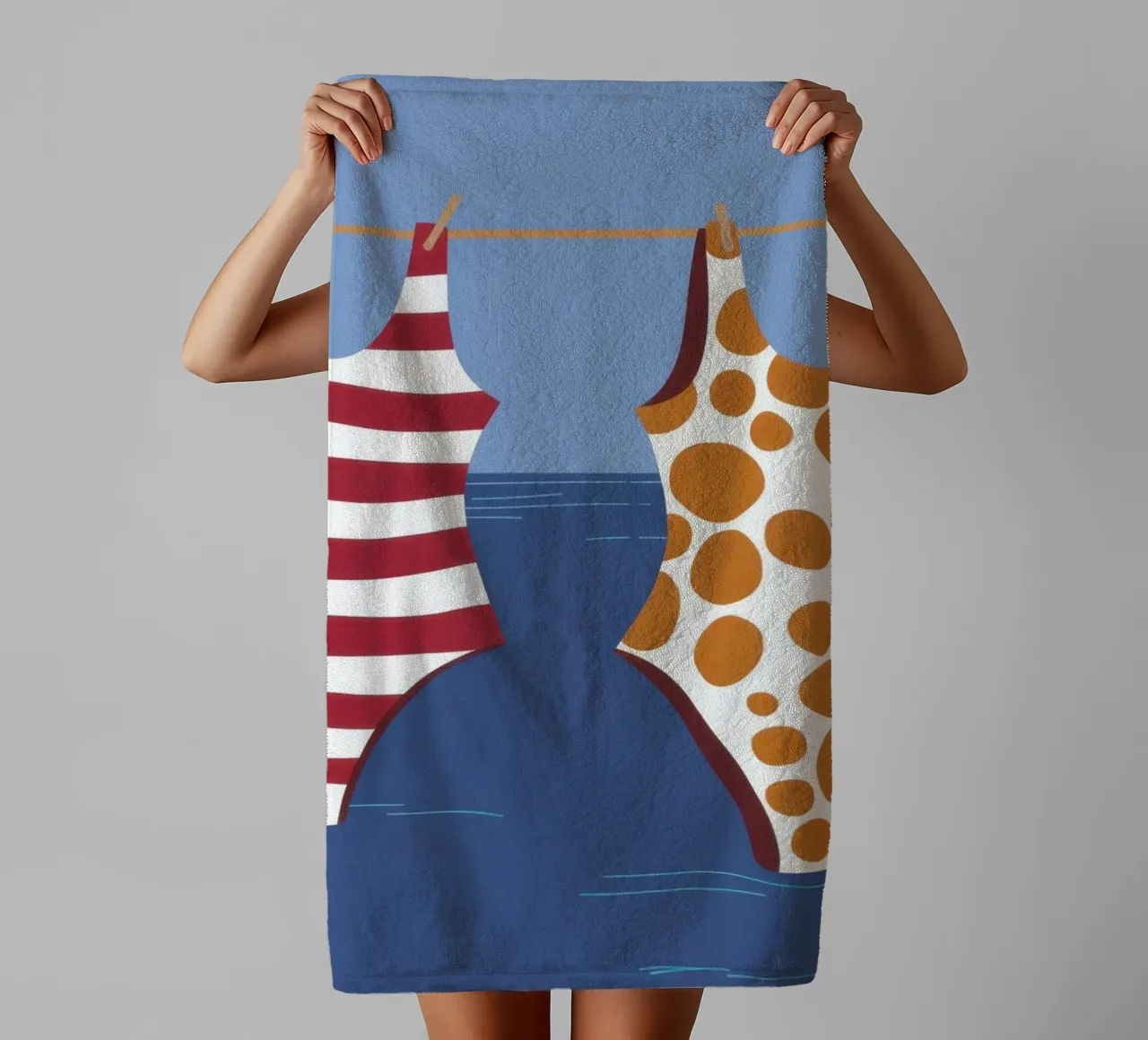 Seaside Stripe Duet towel by Rain Balance