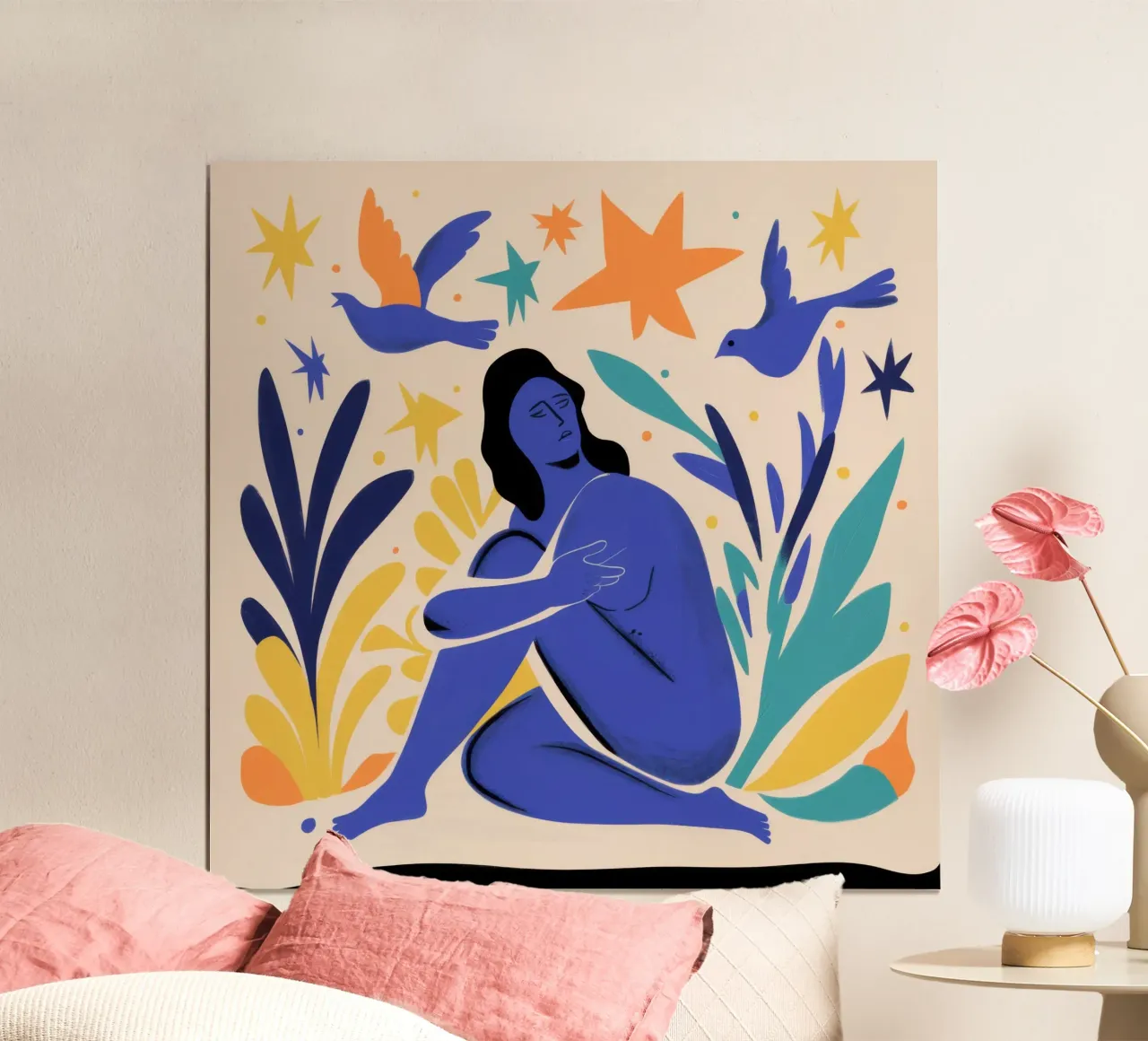 Sogno cosmico cobalto poster con telaio in plastica da Dream Gesso