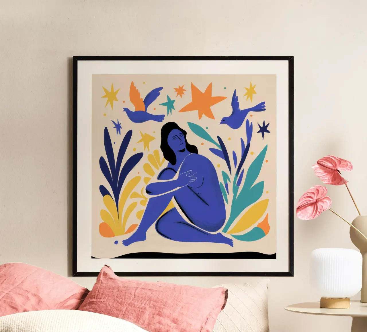 Sogno cosmico cobalto poster con telaio in plastica da Dream Gesso