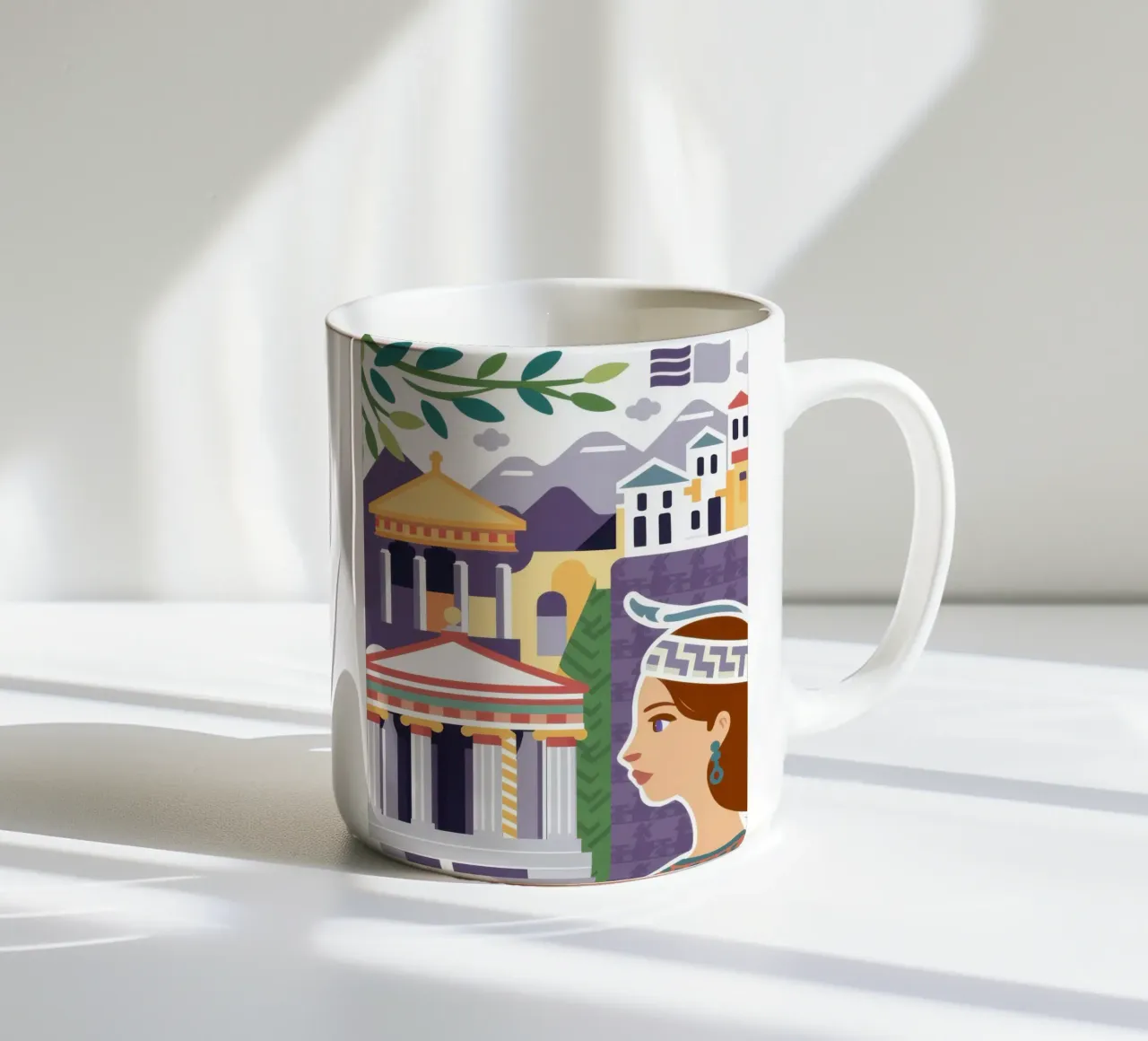 Una musa all'Acropoli tazza in ceramica da Ink Pulse