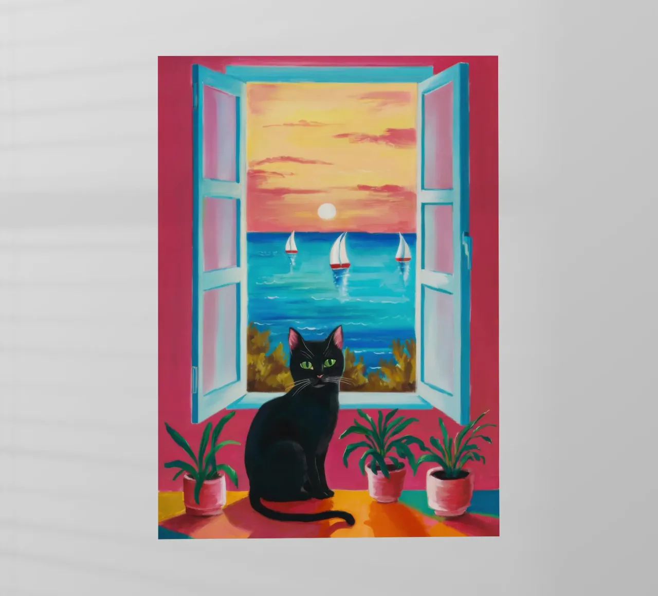 Cat Window on the Sea backlit film by Flock Reverie