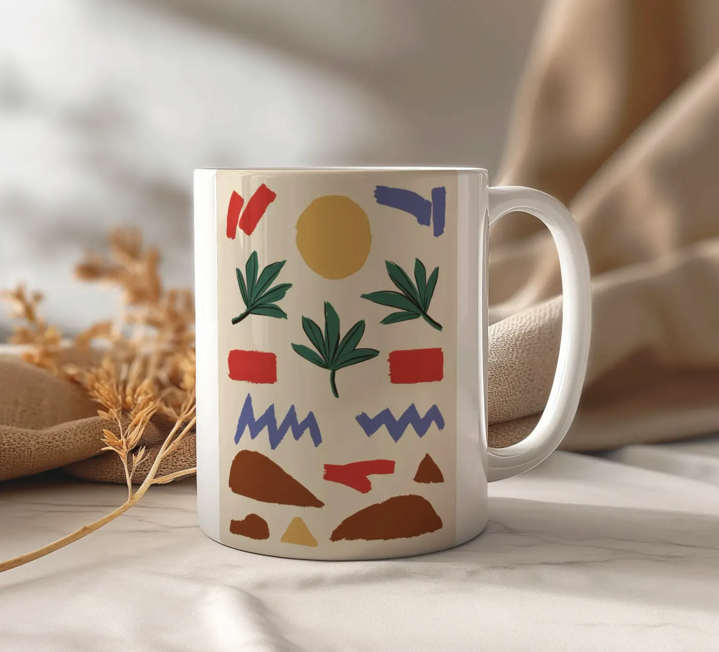 Earthen Element Pattern ceramic mug by Dream Gesso