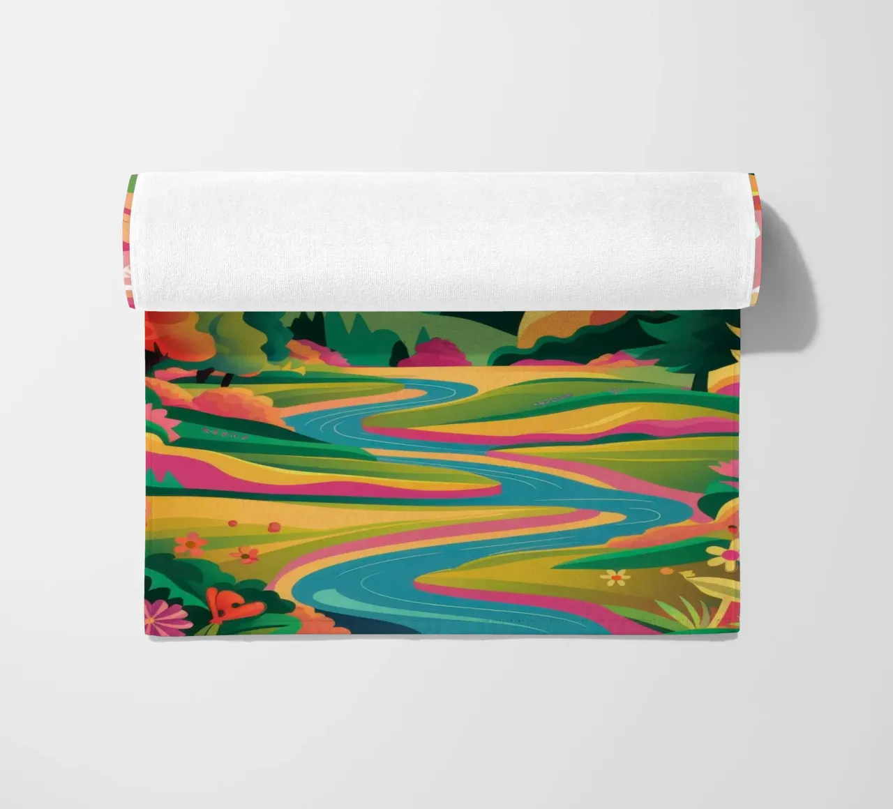 Prismatic Mountain Pass beach towel by Ink Pulse