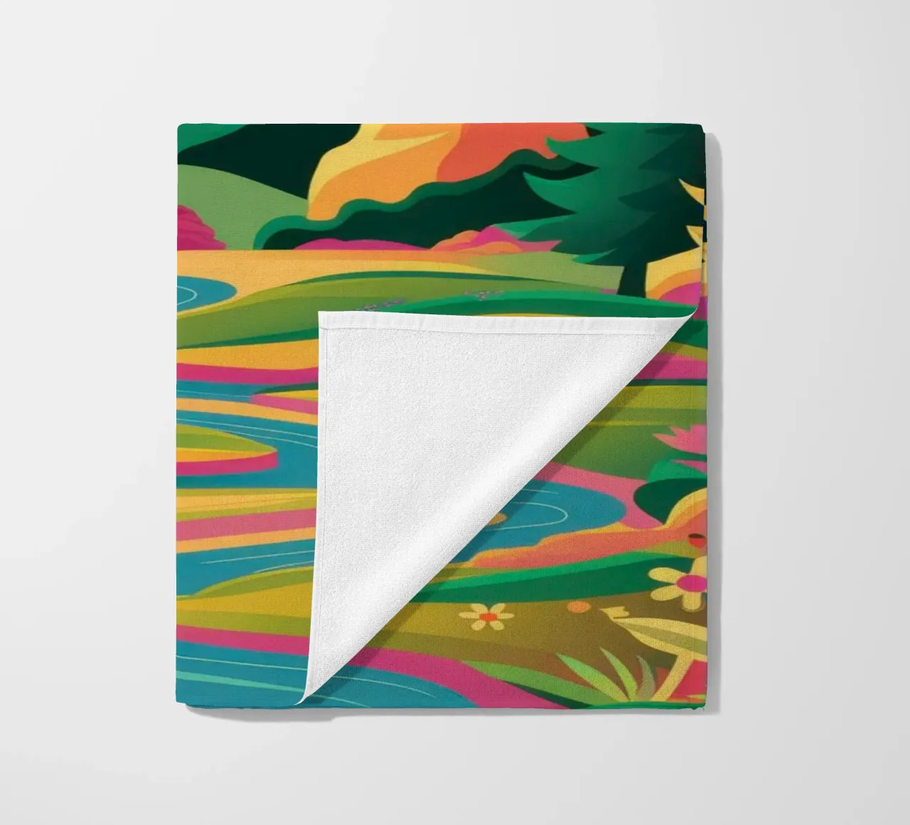 Prismatic Mountain Pass beach towel by Ink Pulse