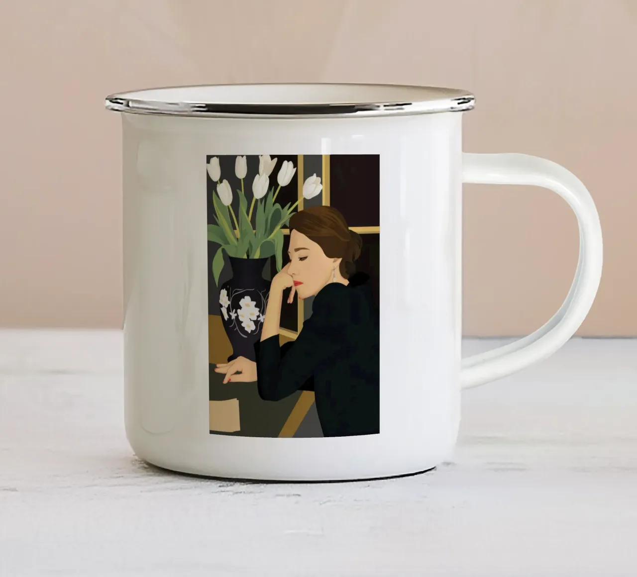 Rituale del rossetto noir tazza in smalto da Giant Foxs