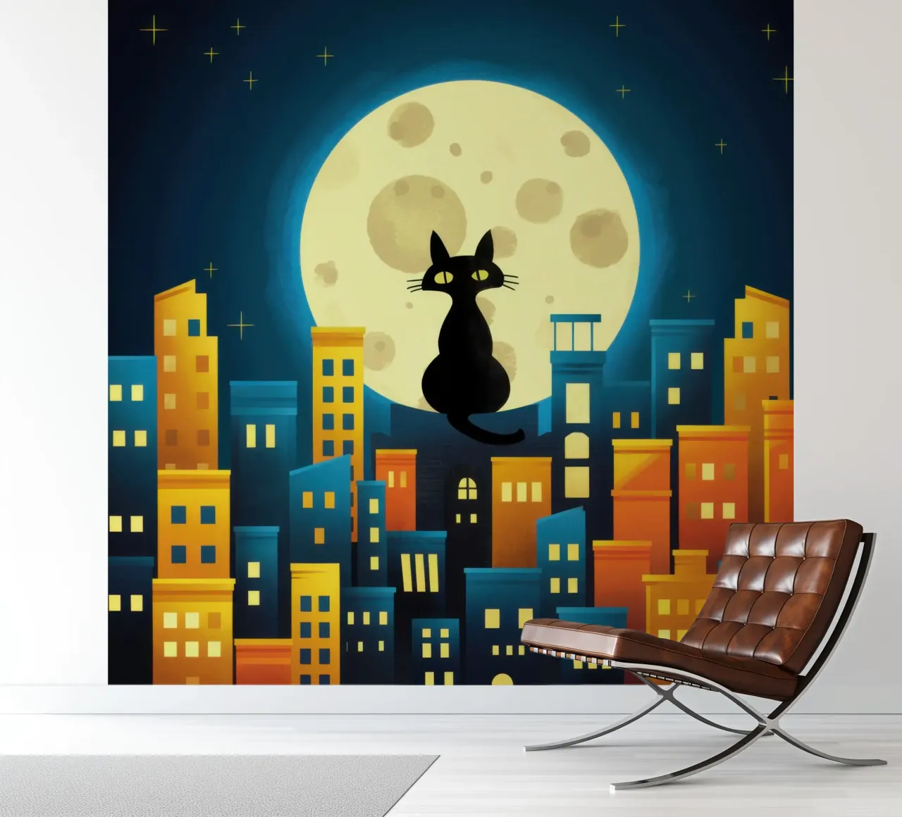 Metropolis Moon Watcher photo wallpaper by Ink Pulse