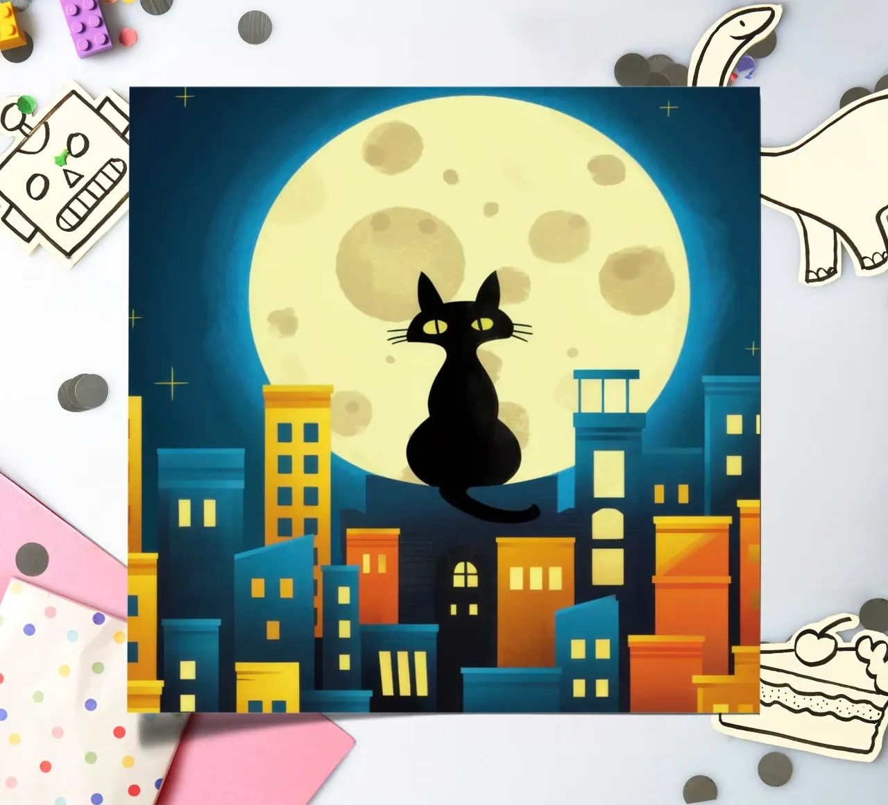 Metropolis Moon Watcher sticker sheet by Ink Pulse