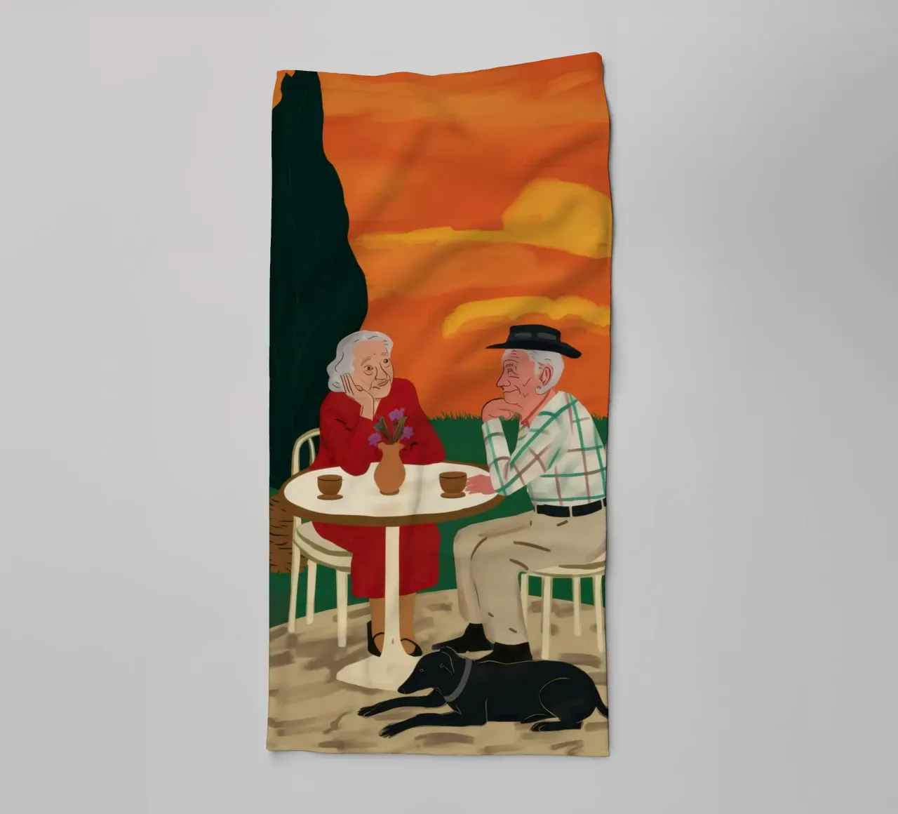 Café Zonsondergang Duet badhanddoek van Giant Foxs
