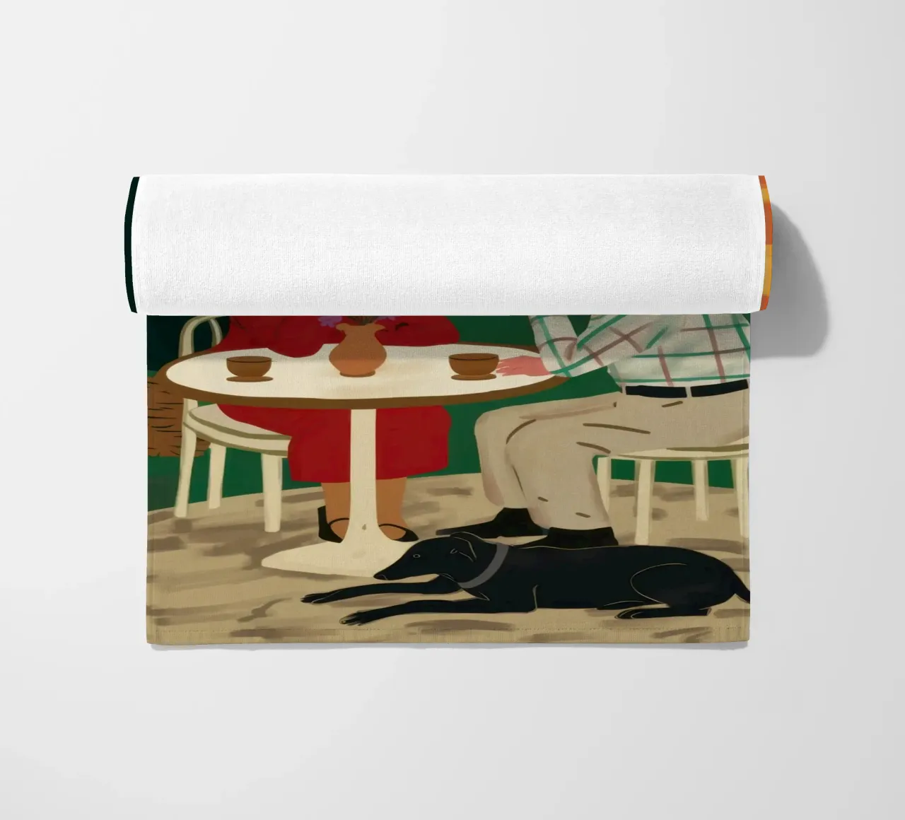 Café Zonsondergang Duet strandhanddoek van Giant Foxs