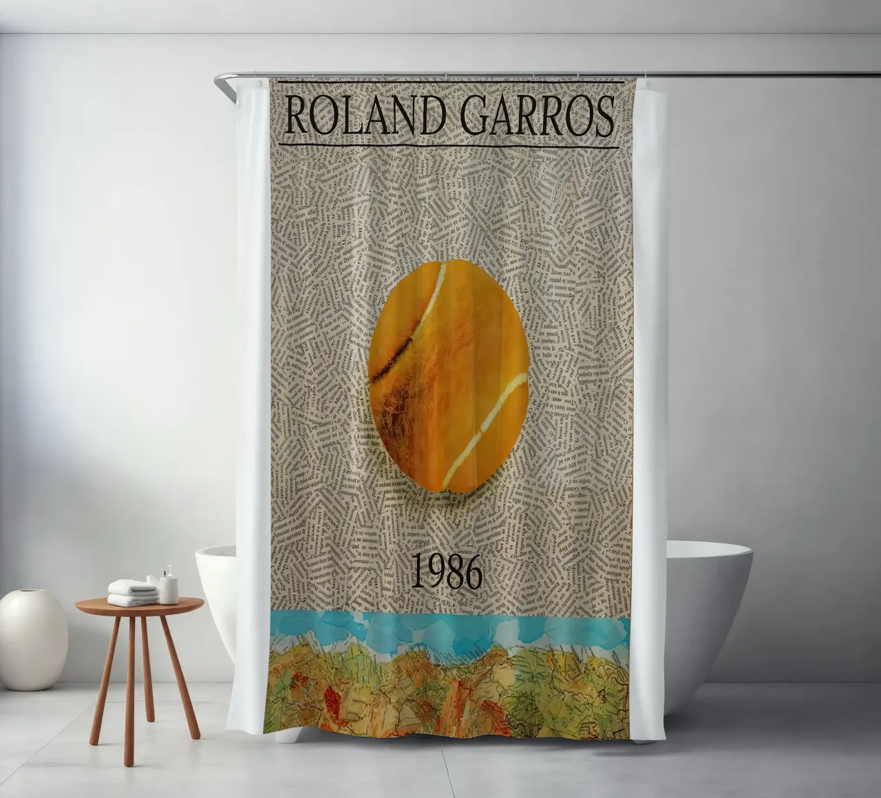 Roland Garros 1986 Vintage rideau de douche de ART BEST