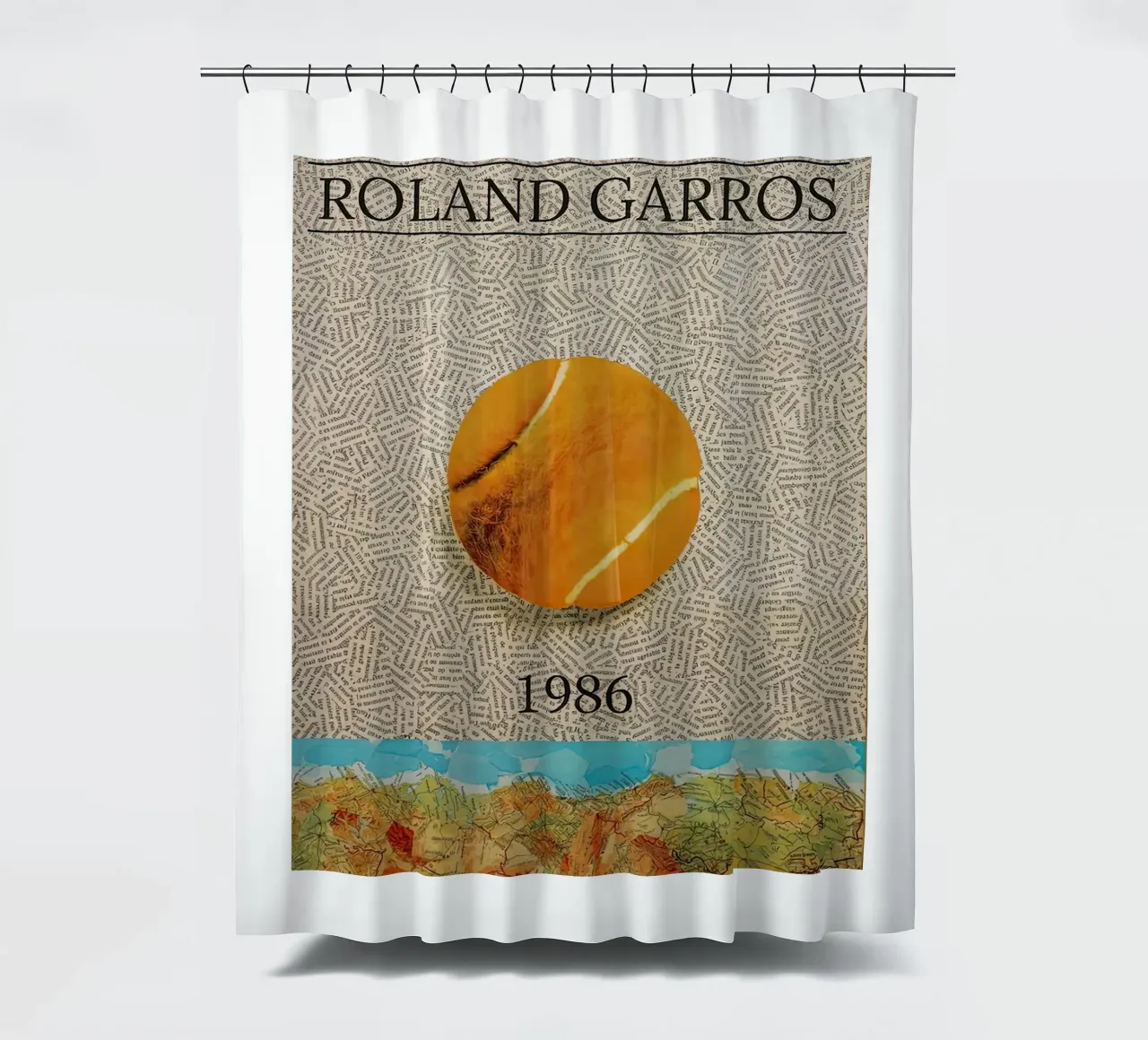 Roland Garros 1986 Vintage rideau de douche de ART BEST