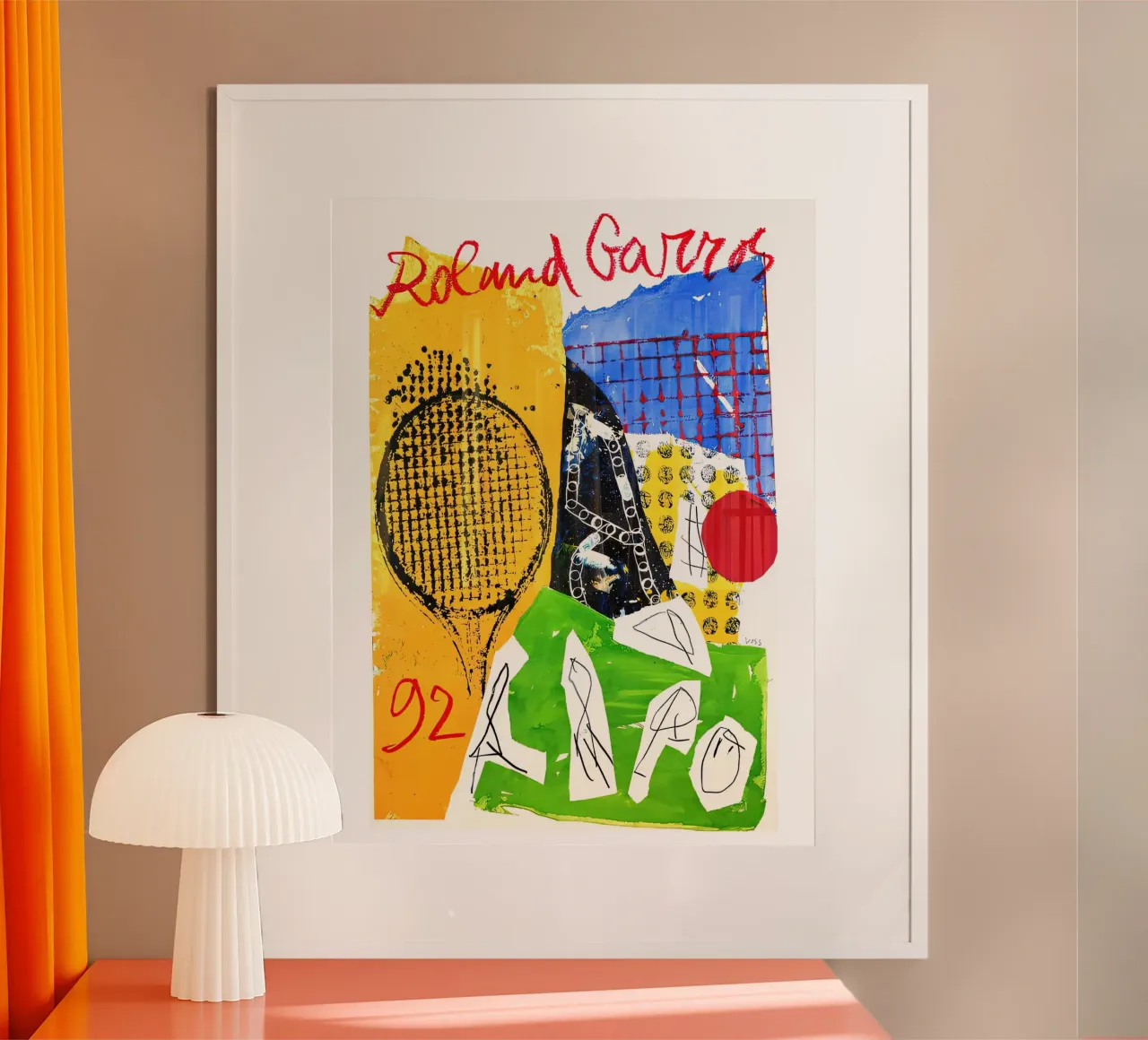 Roland Garros 1992 poster con telaio in legno da ART BEST