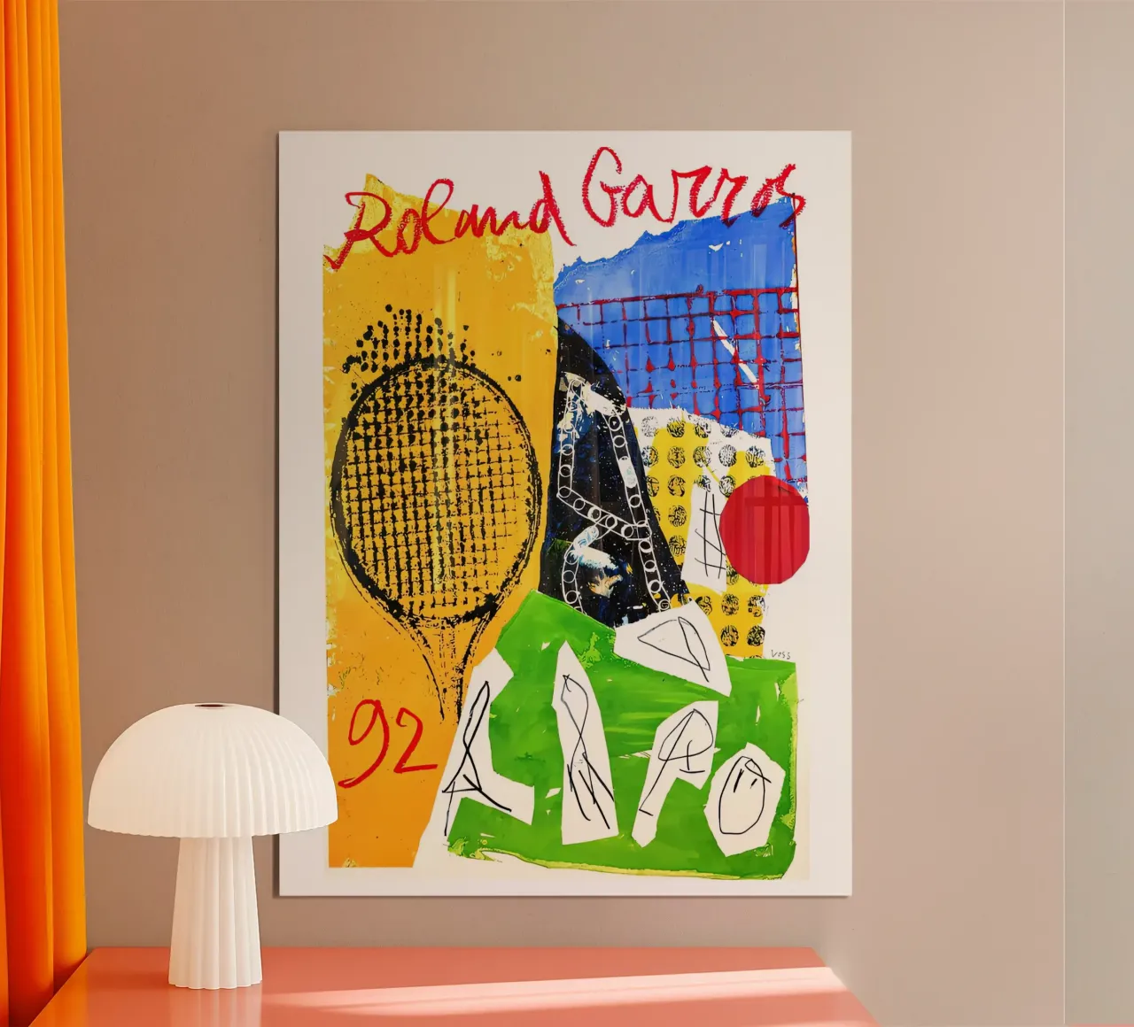 Roland Garros 1992 poster con telaio in legno da ART BEST